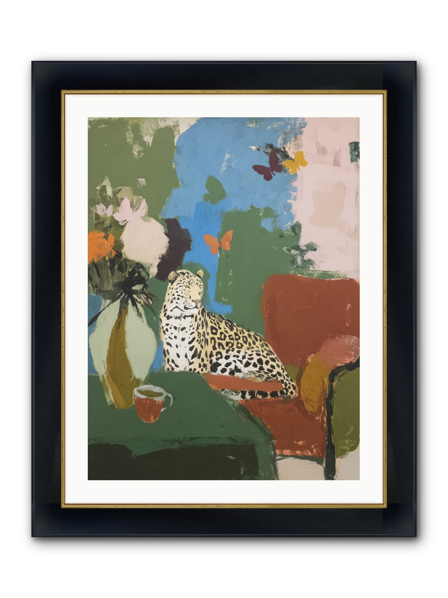 Fernshade Framed Print - Wide Black w/Gold 24x32