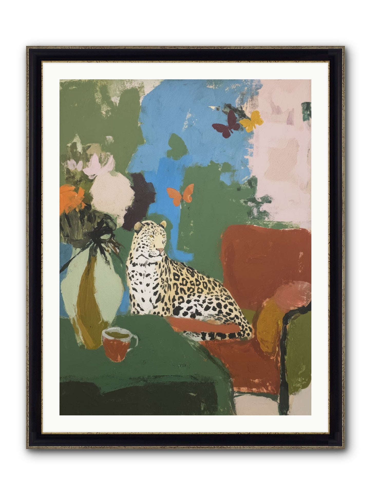Fernshade Framed Print - Black & Gold 30x40