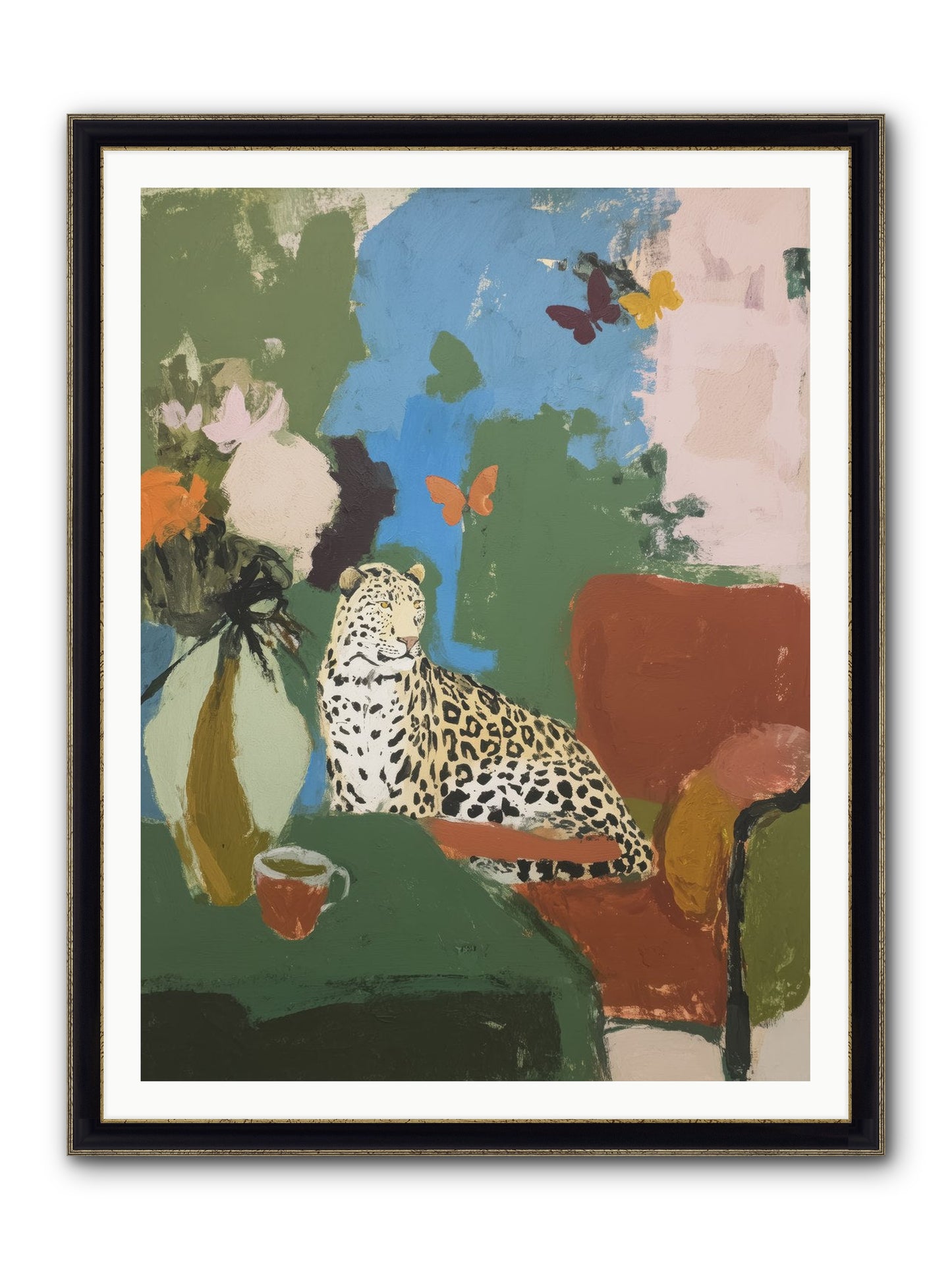 Fernshade Framed Print - Black & Gold 36x48
