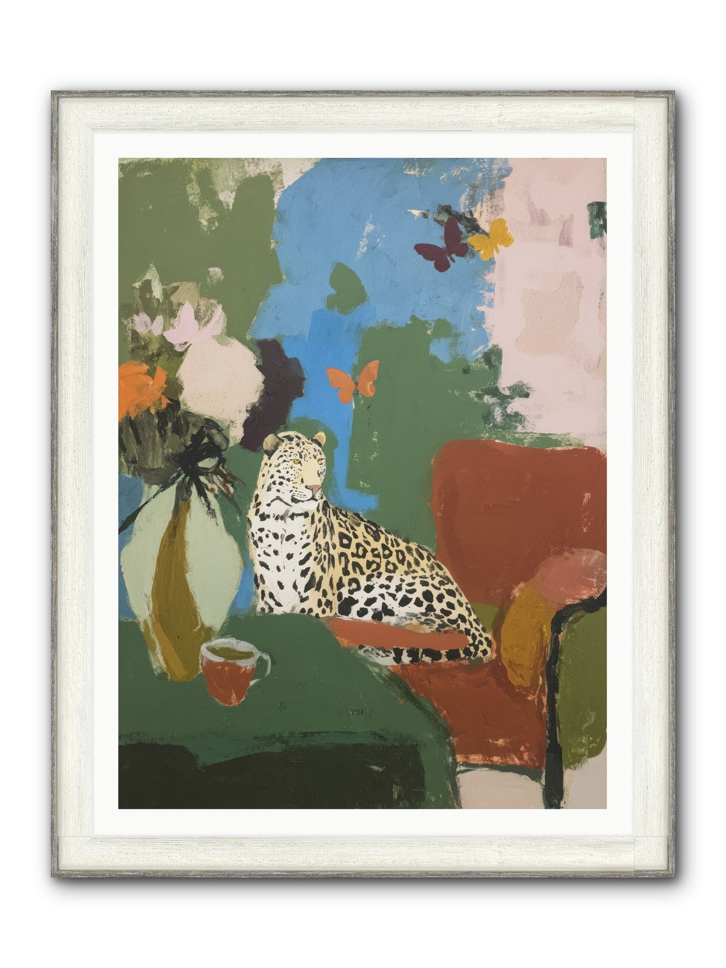Fernshade Framed Print - Driftwood White 36x48