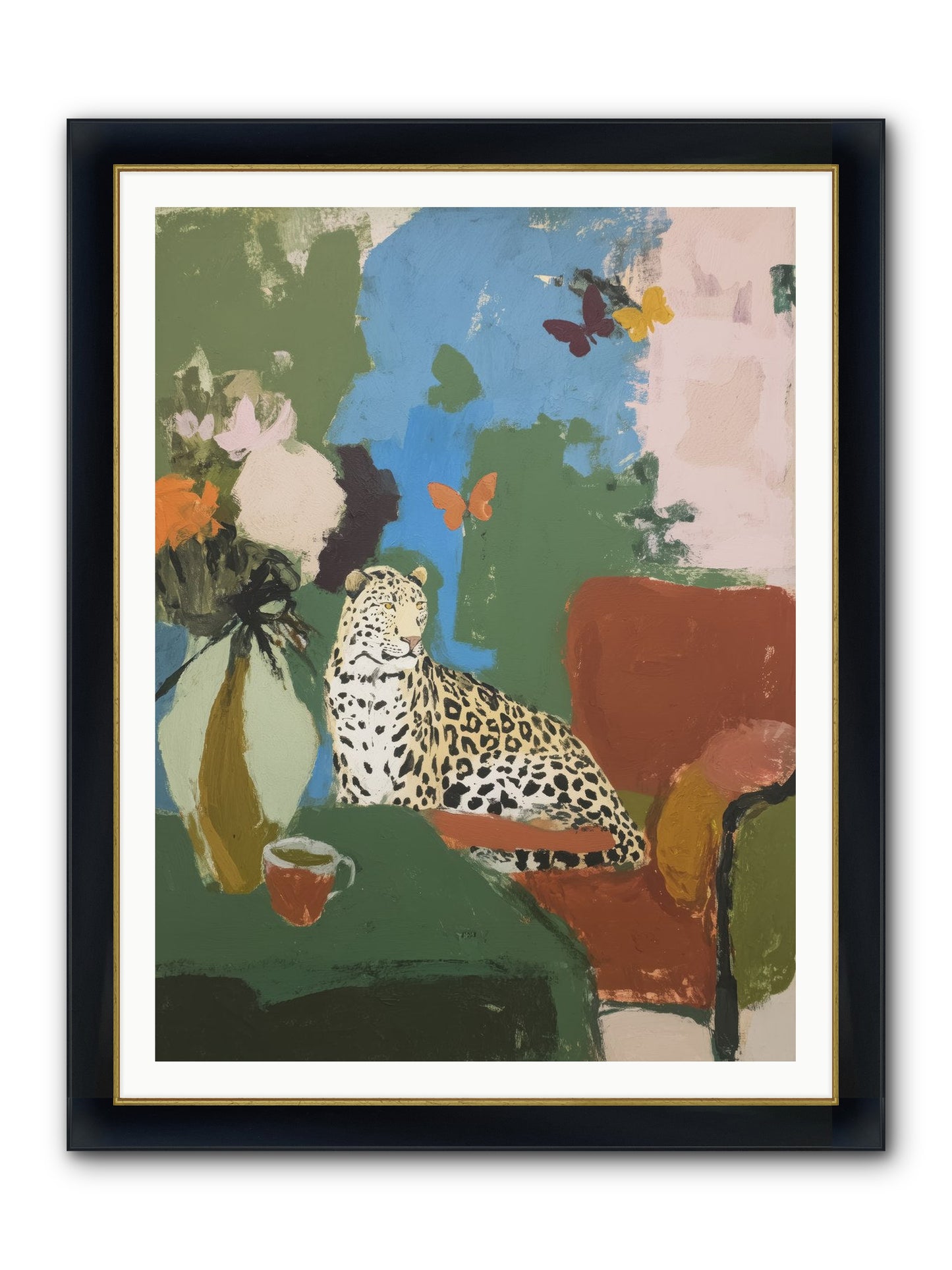 Fernshade Framed Print - Wide Black w/Gold 36x48