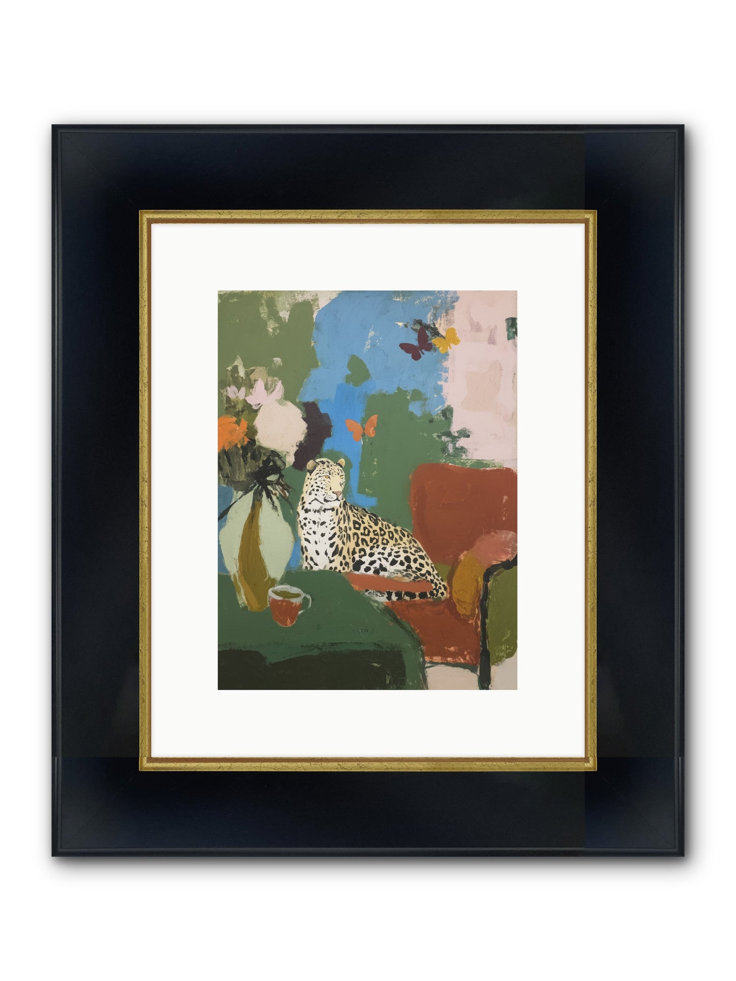 Fernshade Framed Print - Wide Black w/Gold 9x12