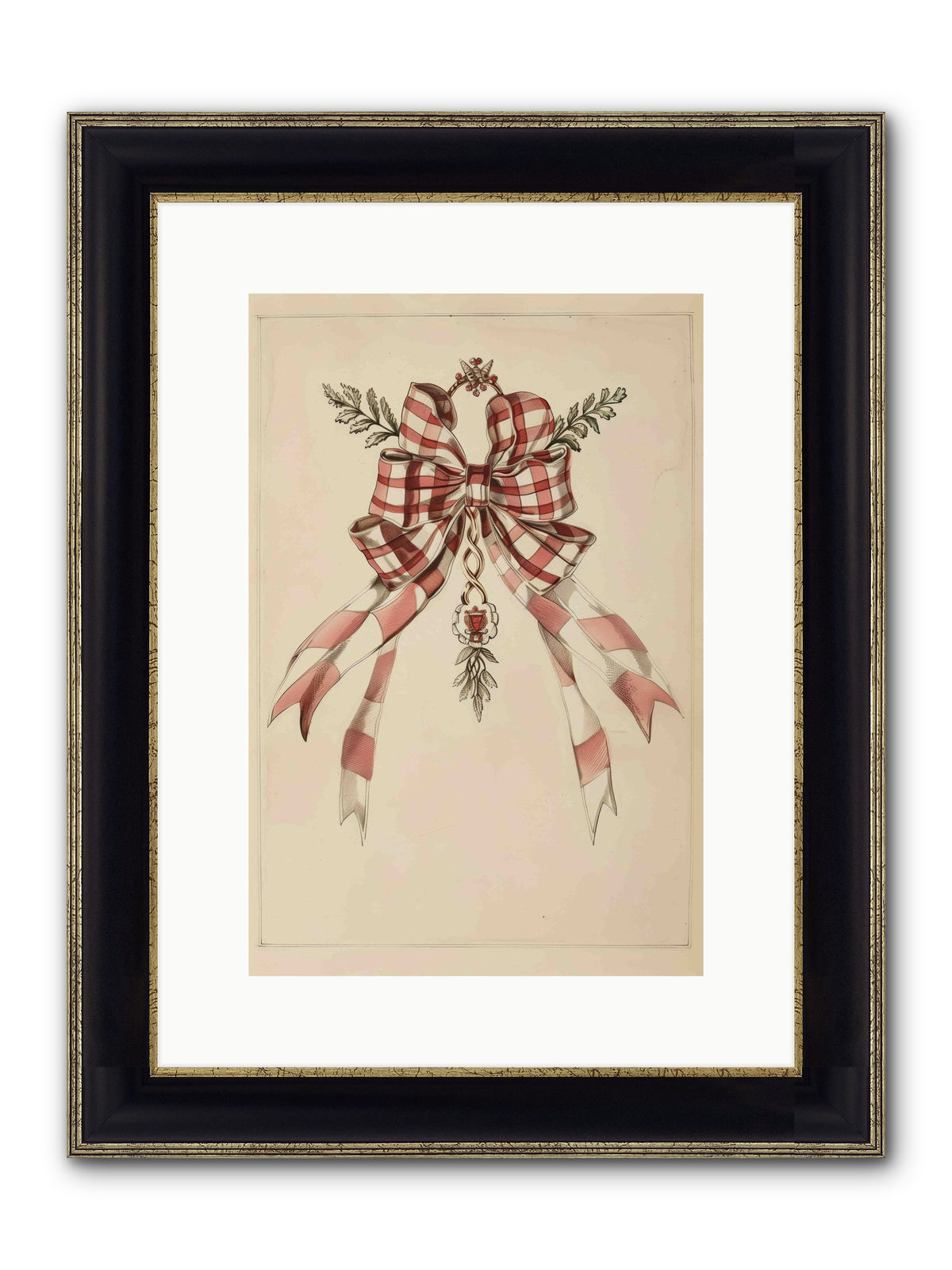 Festive Frills Framed Print - Black & Gold 10x15