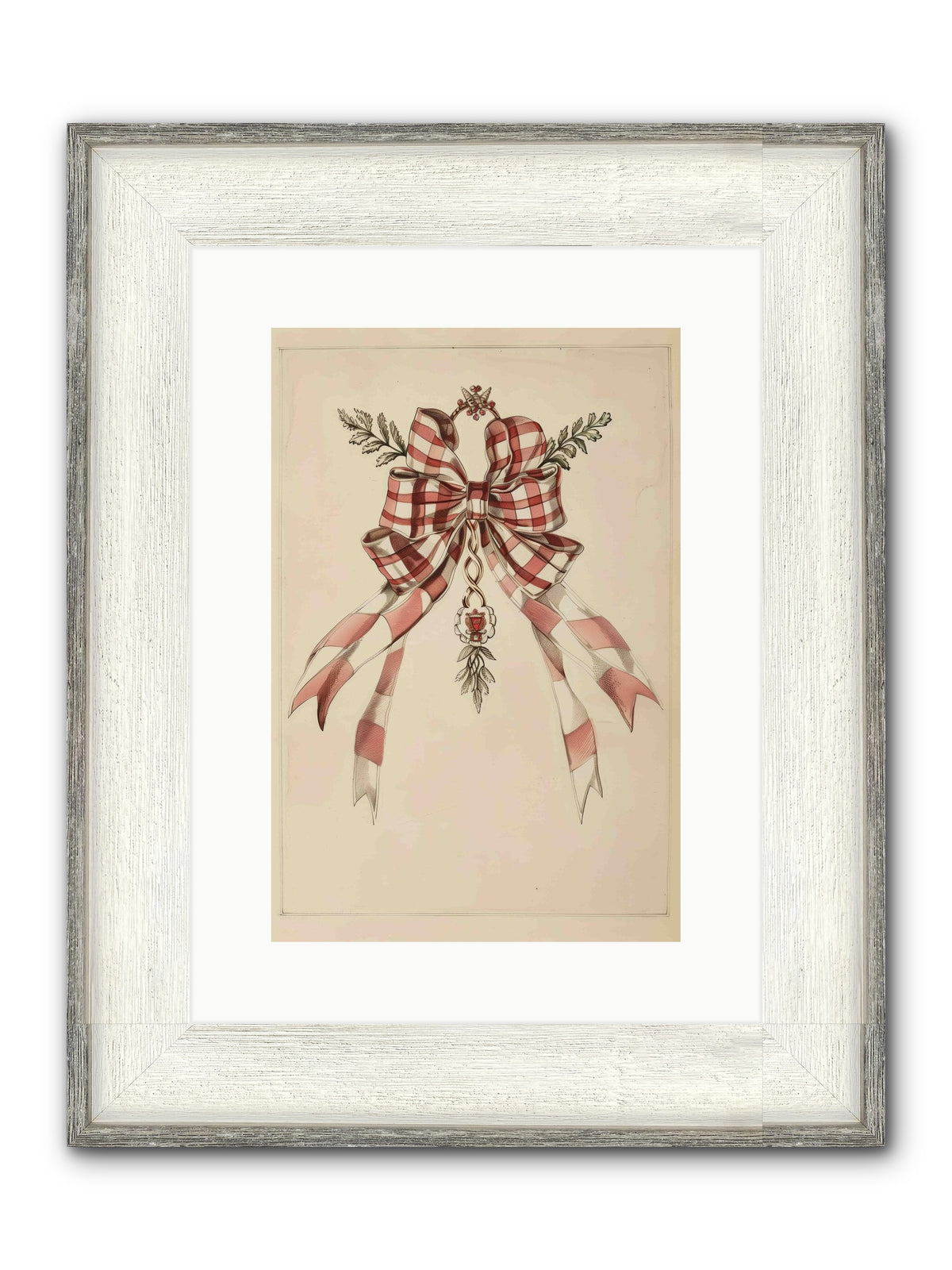 Festive Frills Framed Print - Driftwood White 10x15