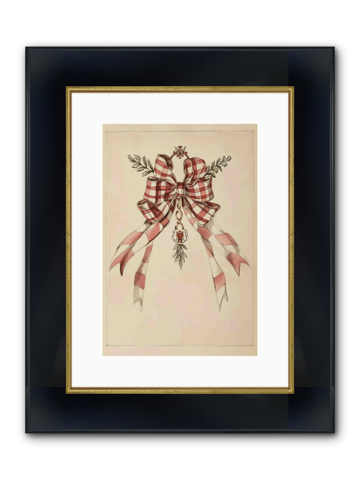 Festive Frills Framed Print - Wide Black w/Gold 10x15