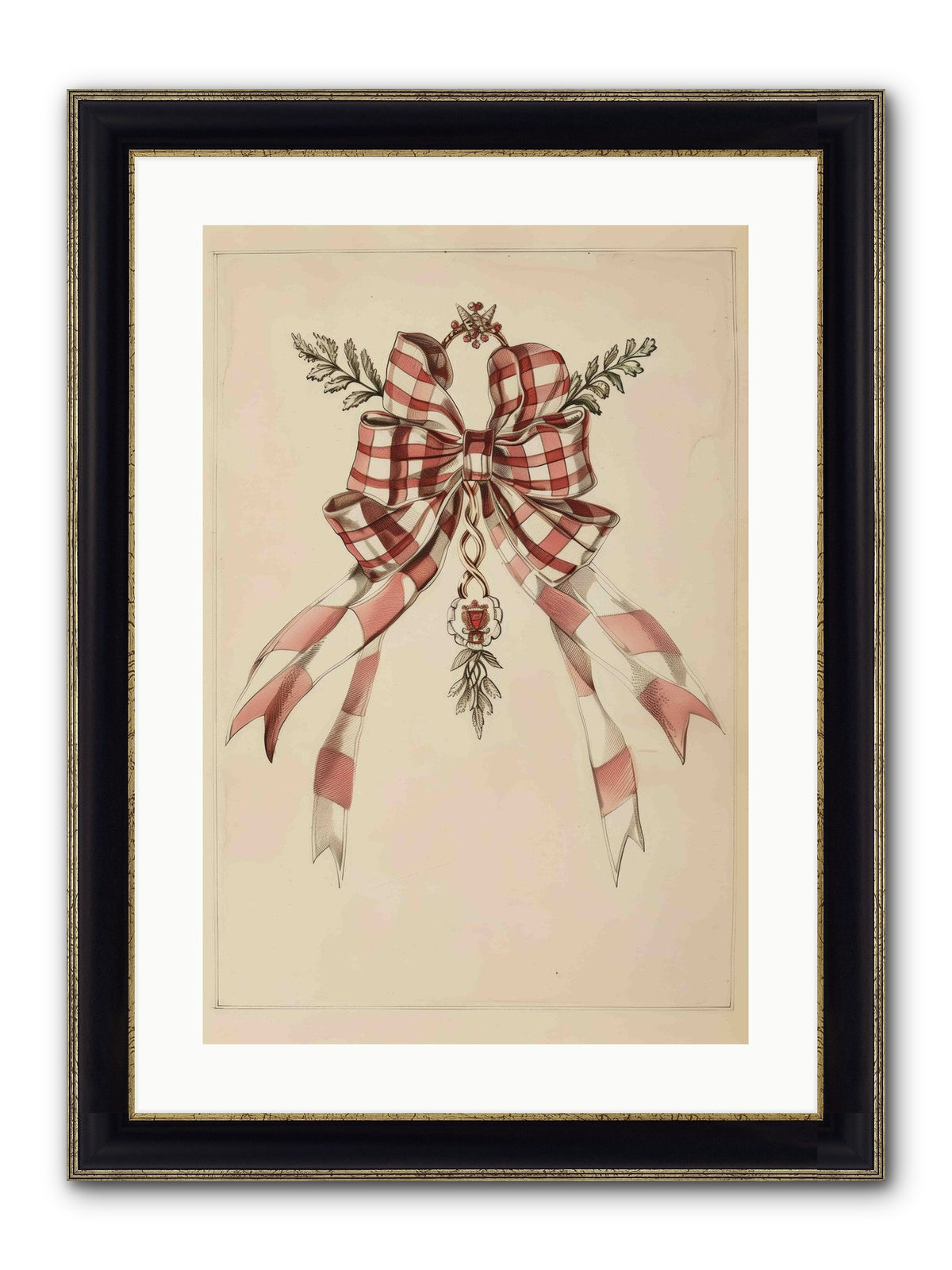Festive Frills Framed Print - Black & Gold 16x24