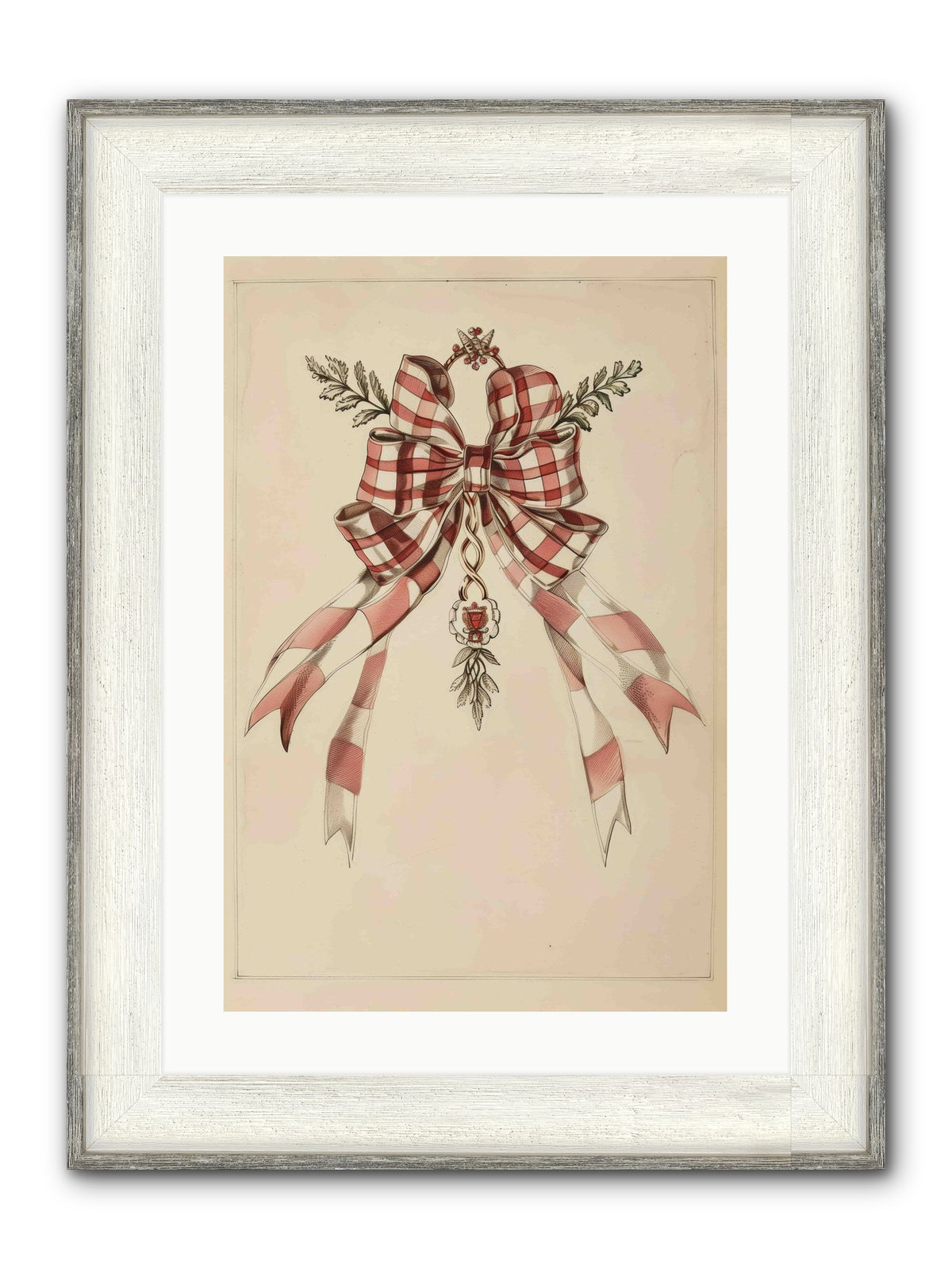 Festive Frills Framed Print - Driftwood White 16x24