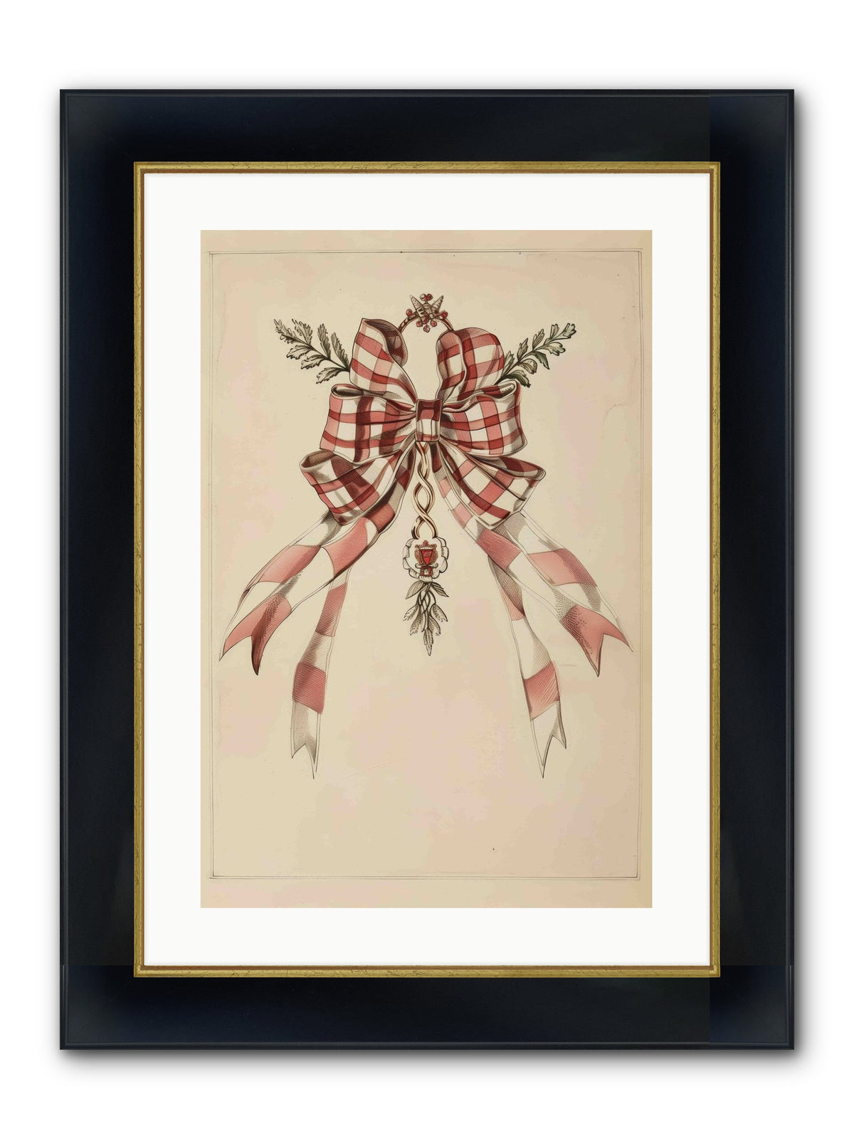 Festive Frills Framed Print - Wide Black w/Gold 16x24