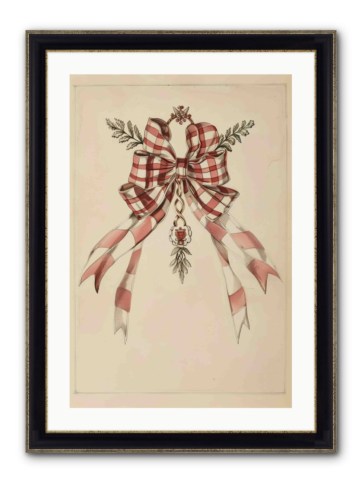 Festive Frills Framed Print - Black & Gold 20x30
