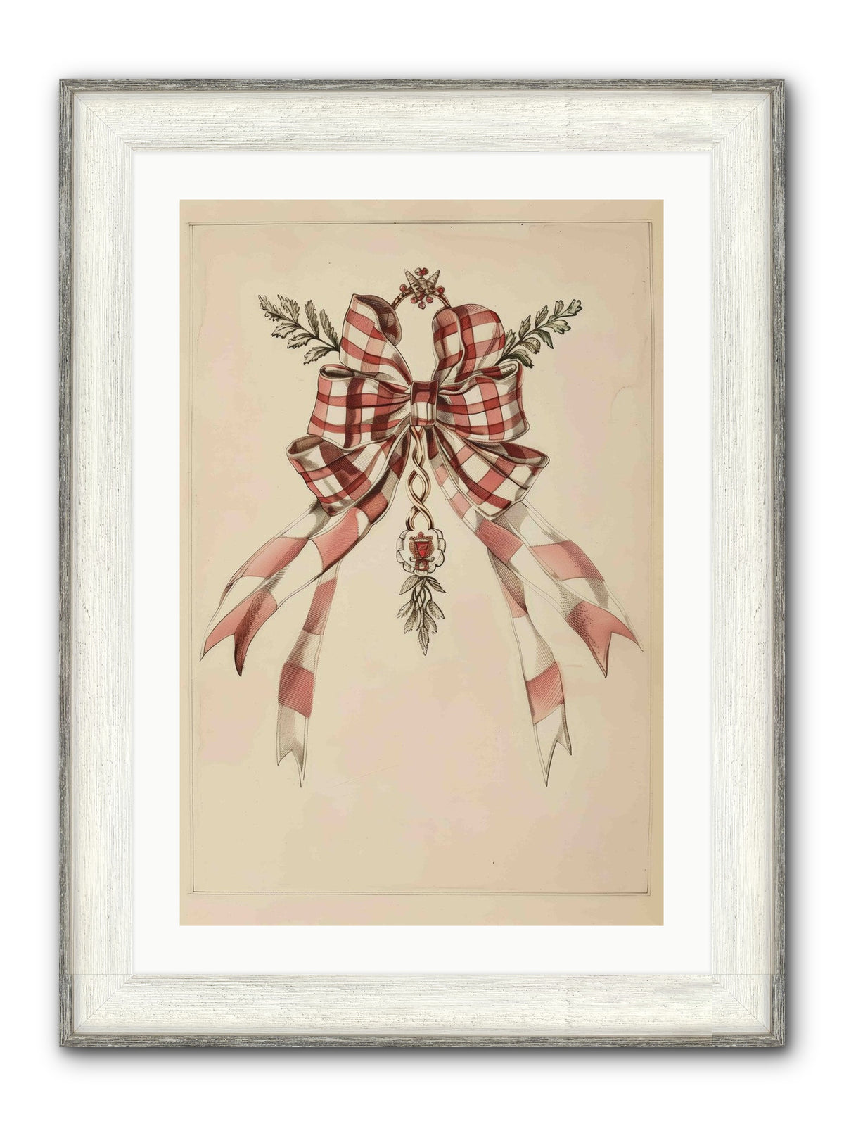 Festive Frills Framed Print - Driftwood White 20x30