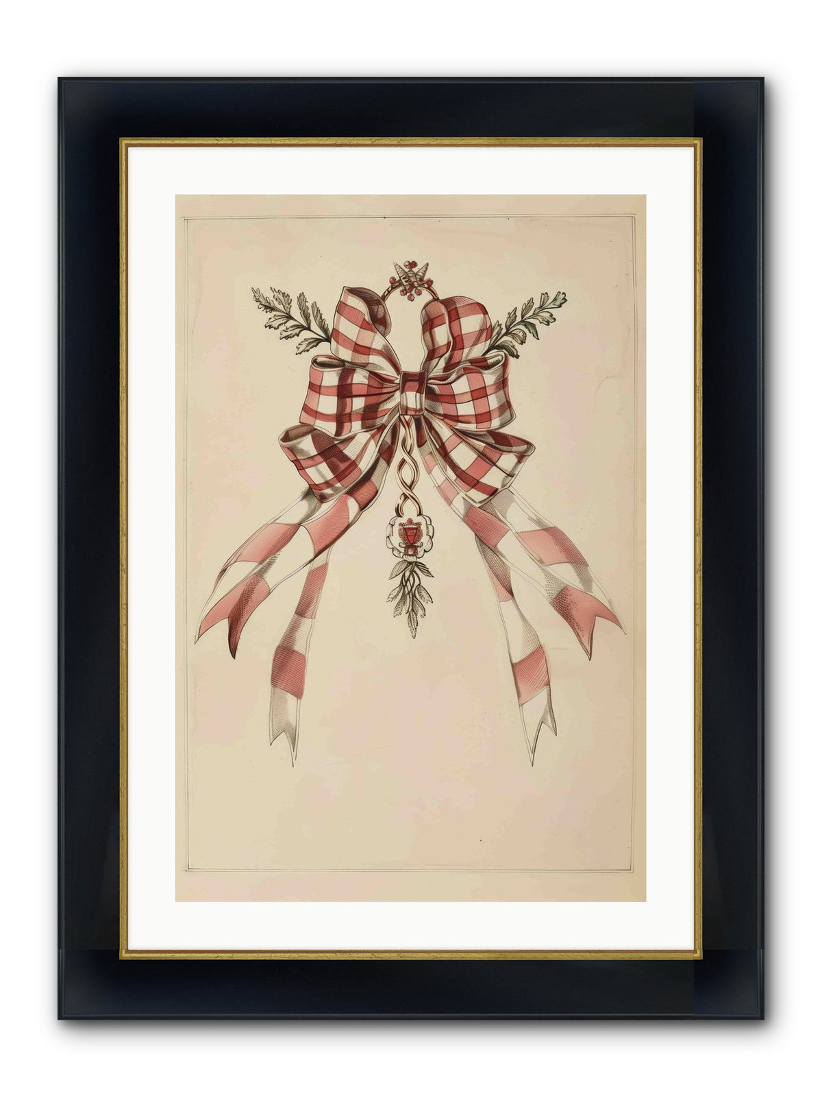 Festive Frills Framed Print - Wide Black w/Gold 20x30