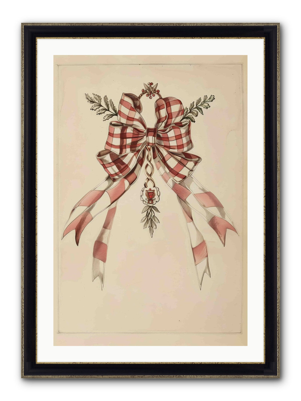 Festive Frills Framed Print - Black & Gold 24x36