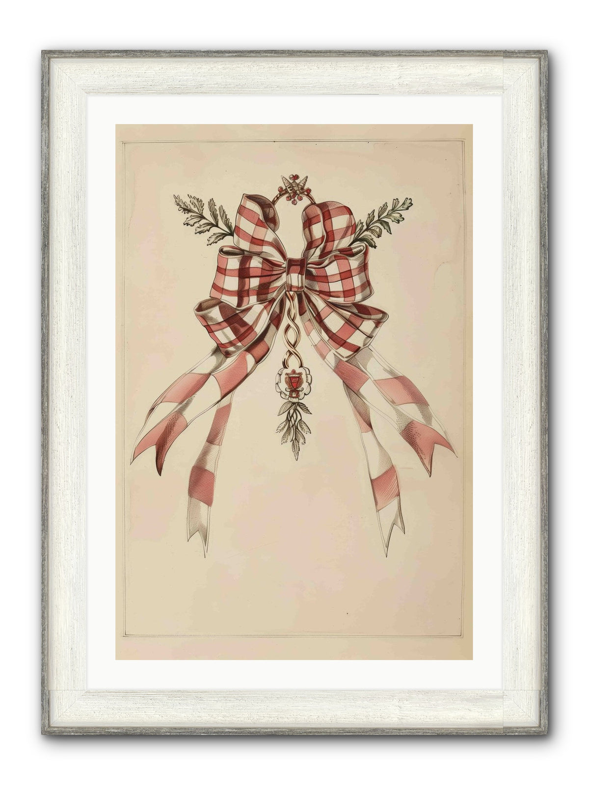 Festive Frills Framed Print - Driftwood White 24x36