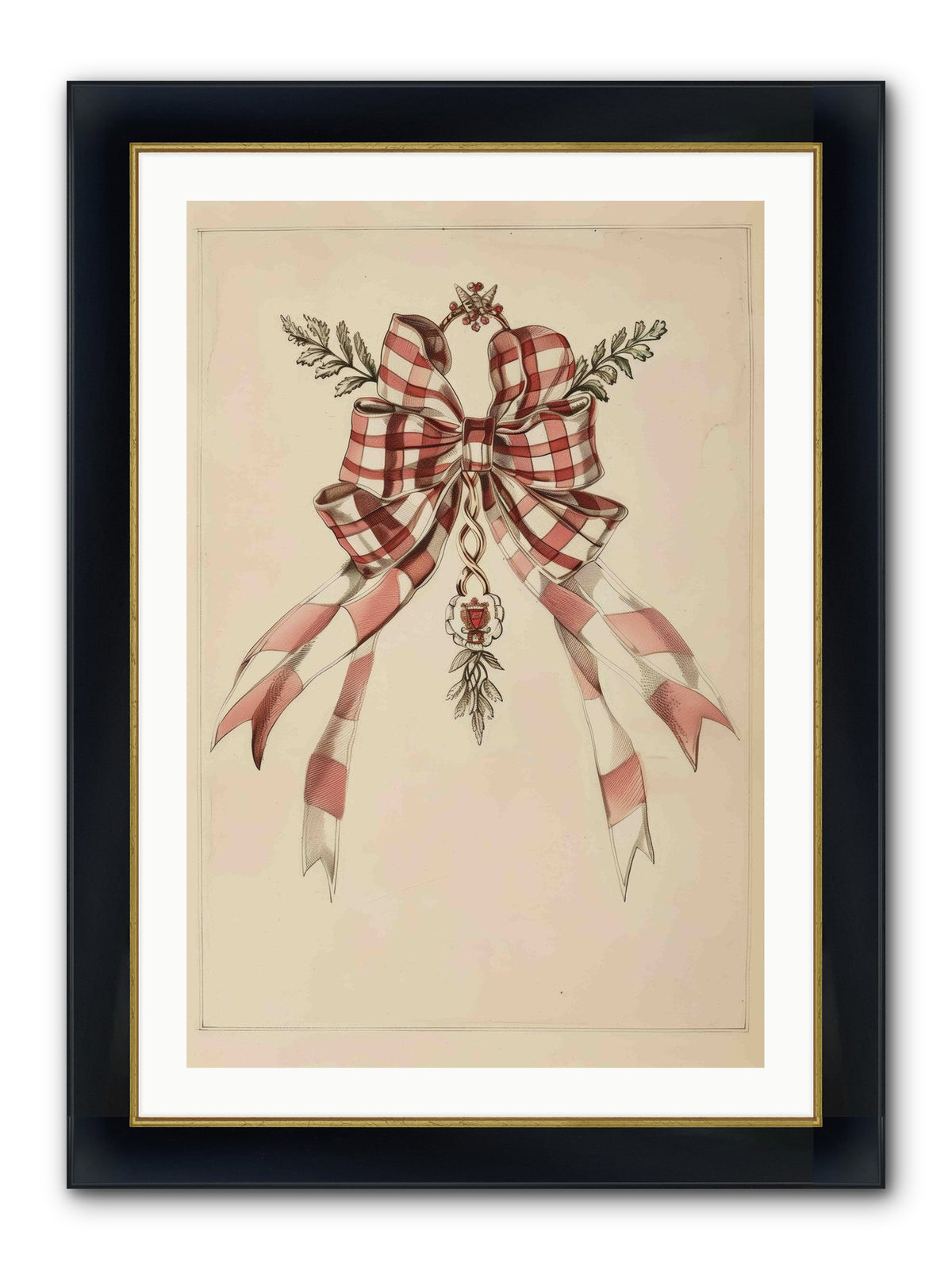 Festive Frills Framed Print - Wide Black w/Gold 24x36