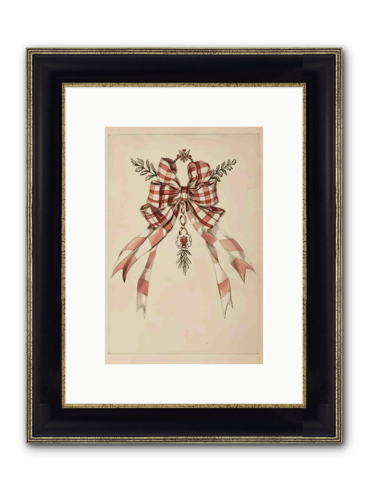 Festive Frills Framed Print - Black & Gold 8x12