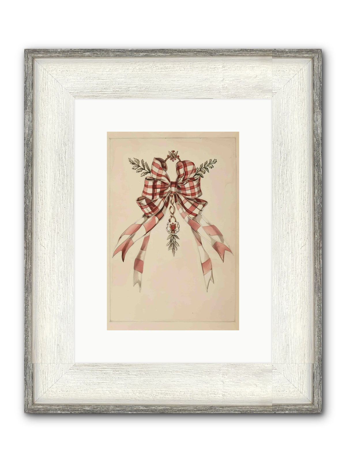 Festive Frills Framed Print - Driftwood White 8x12