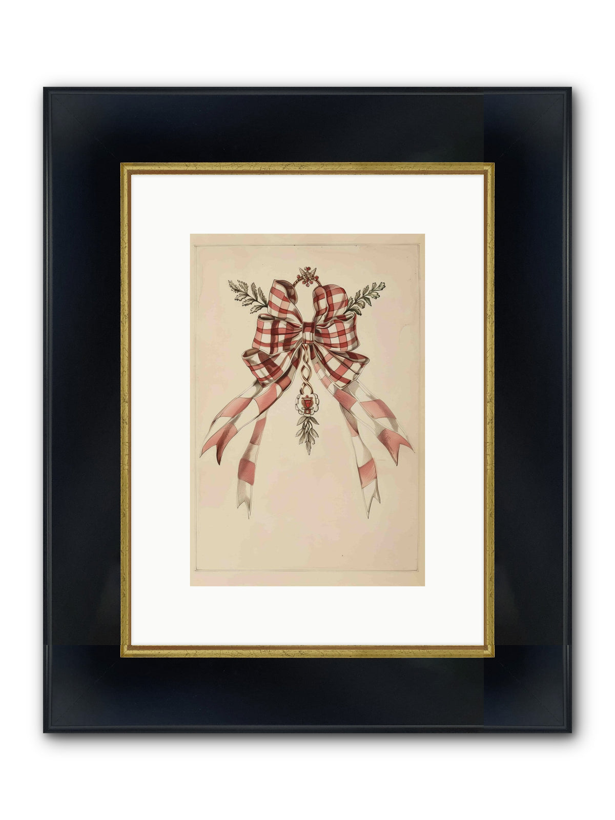 Festive Frills Framed Print - Wide Black w/Gold 8x12