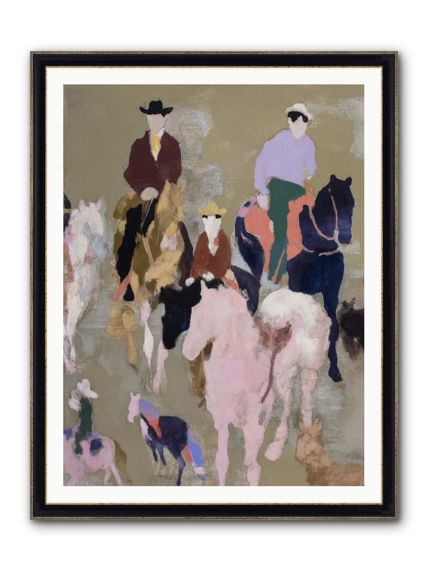 Fever Dream Framed Print - Black & Gold 36x48