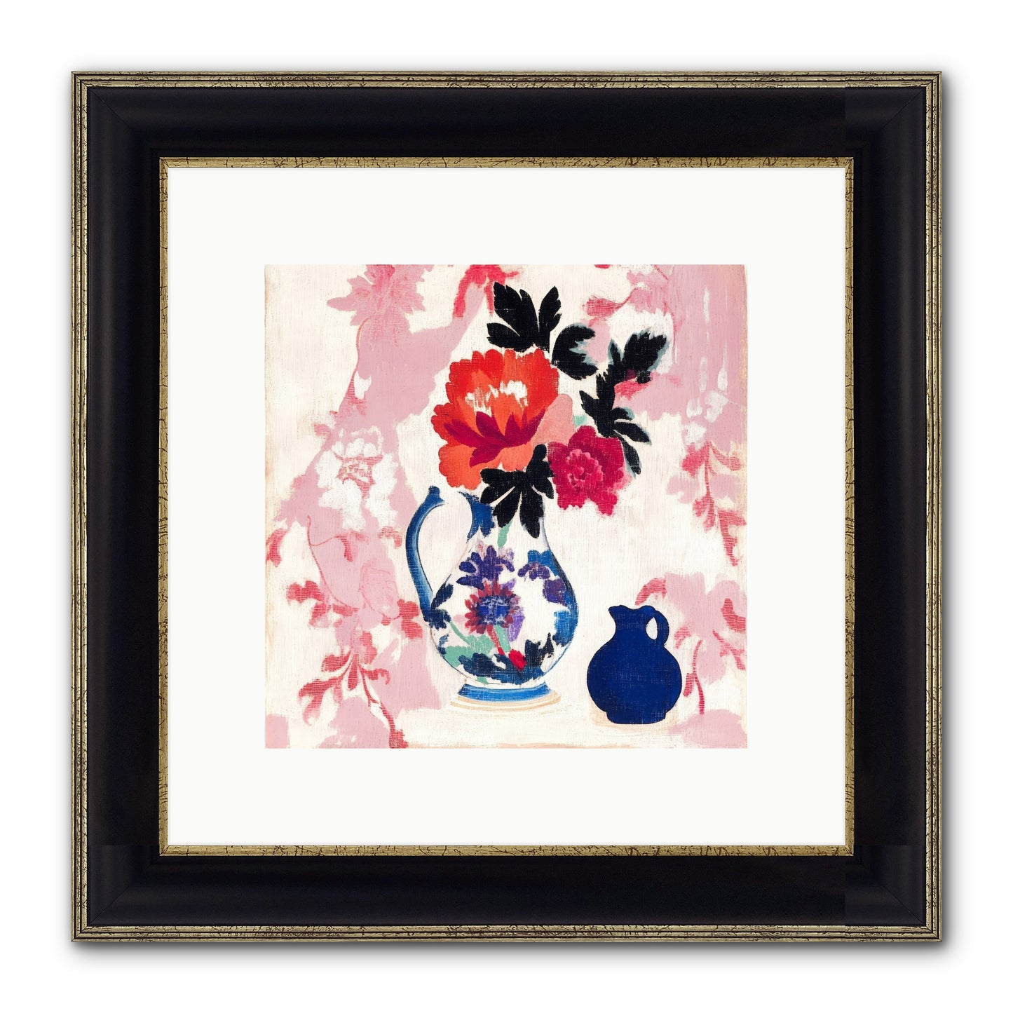 Field & Flora Framed Print - Black & Gold 10x10