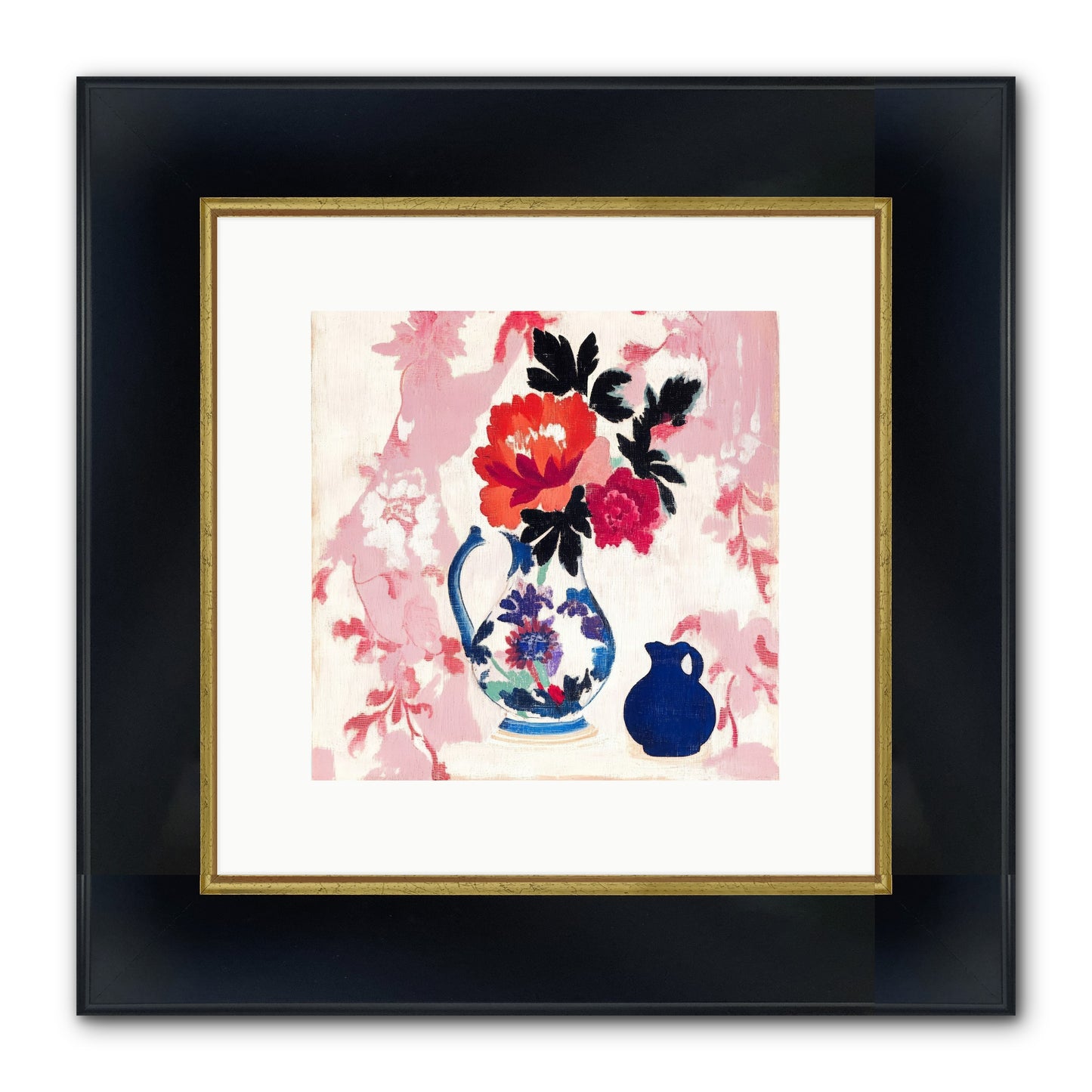 Field & Flora Framed Print - Wide Black w/Gold 10x10
