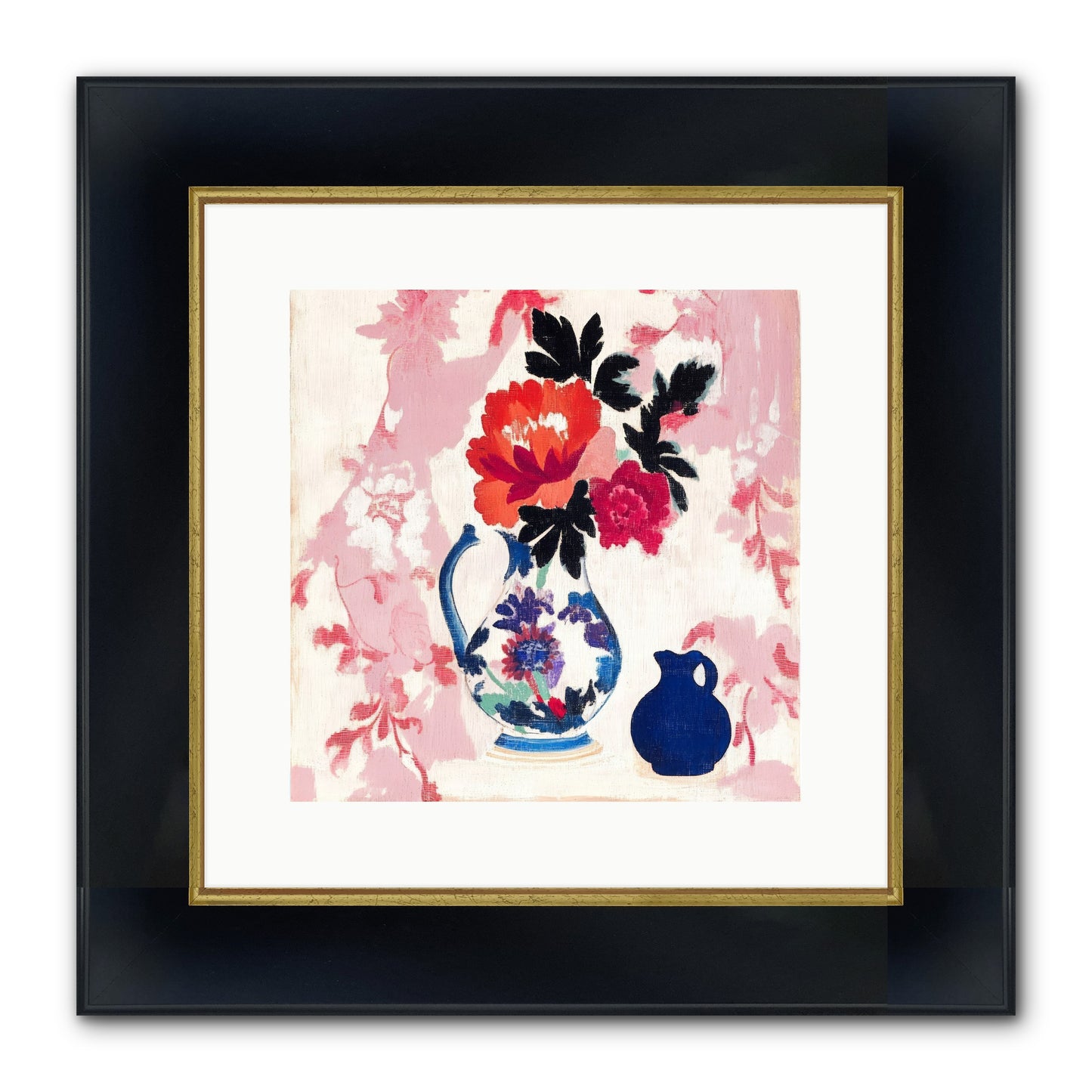 Field & Flora Framed Print - Wide Black w/Gold 12x12