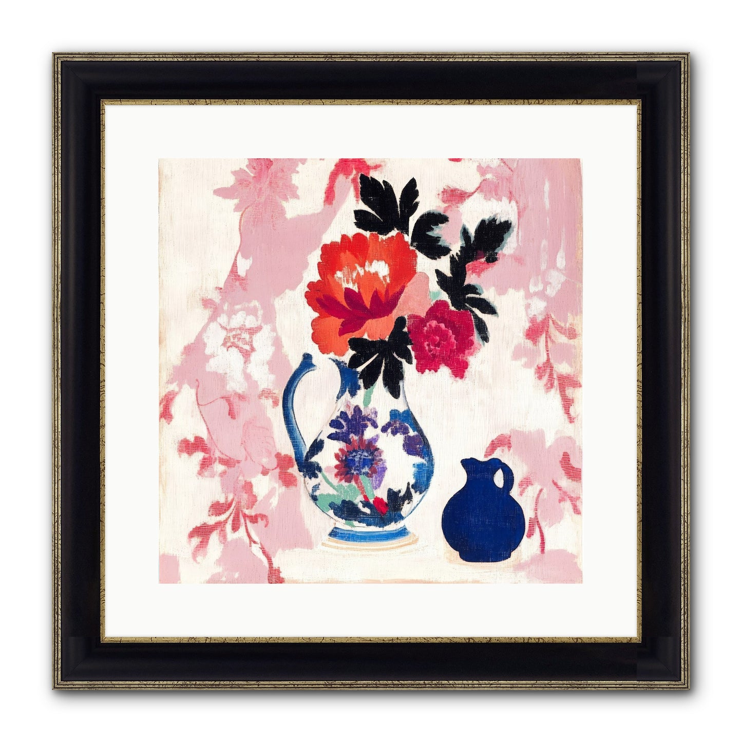 Field & Flora Framed Print - Black & Gold 16x16