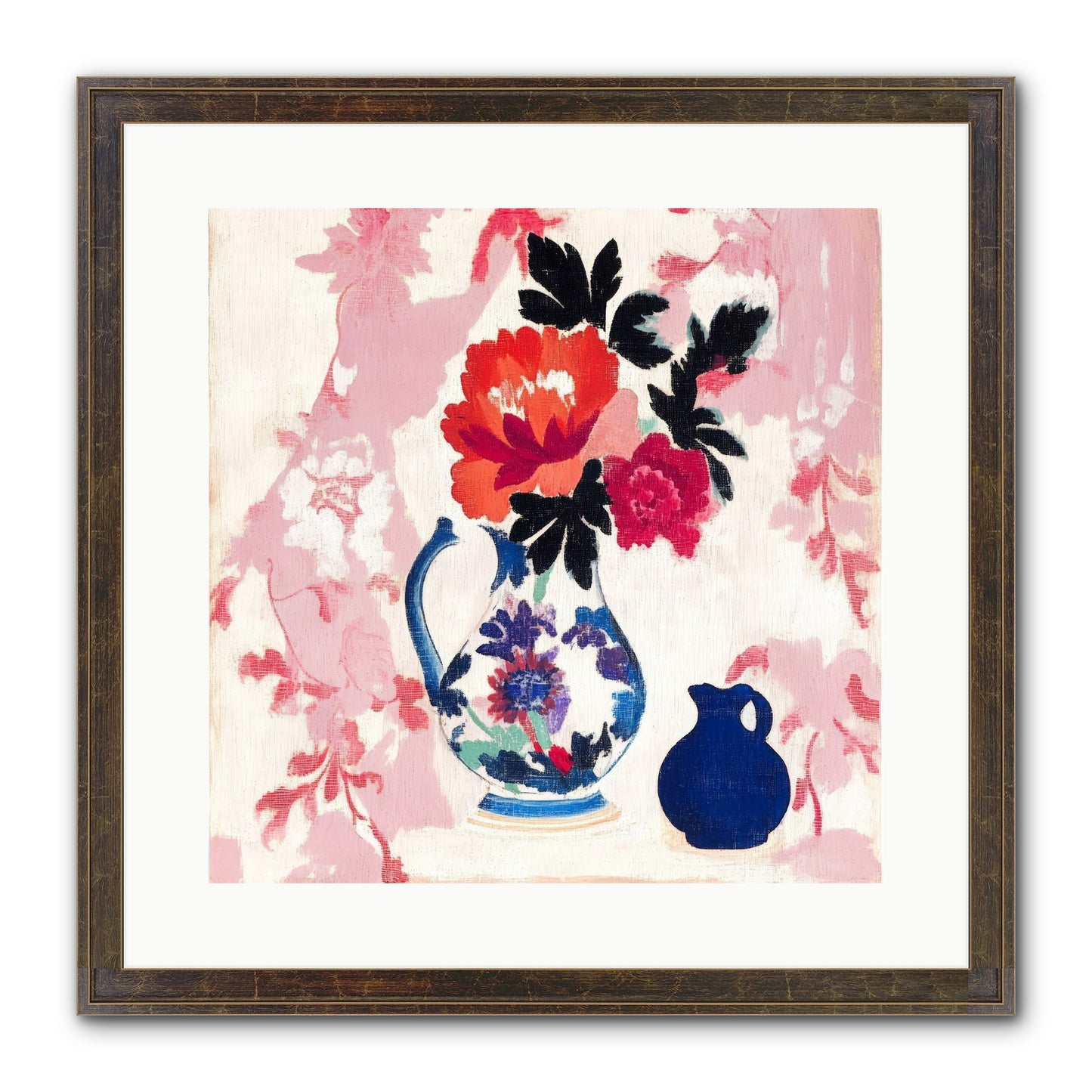 Field & Flora Framed Print - Slimwoods Black/Gold 16x16