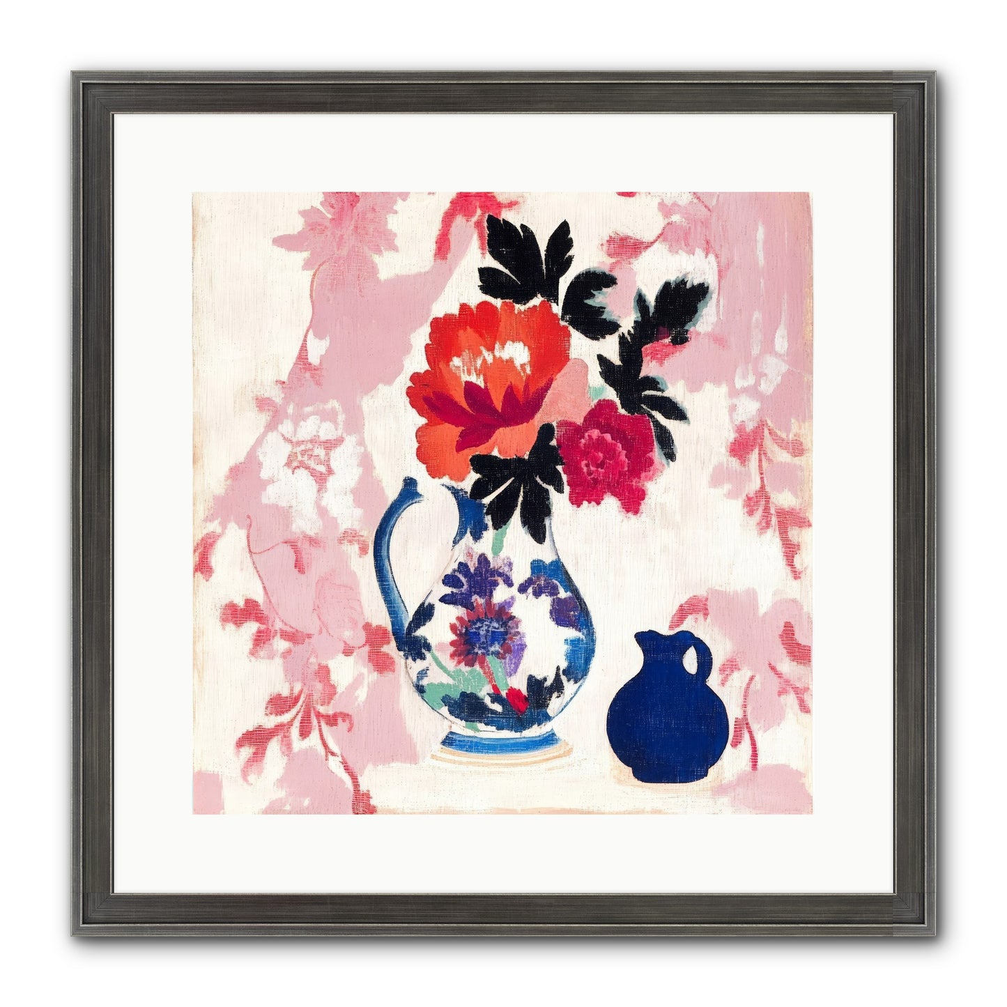 Field & Flora Framed Print - Slimwoods Black/Silver 16x16
