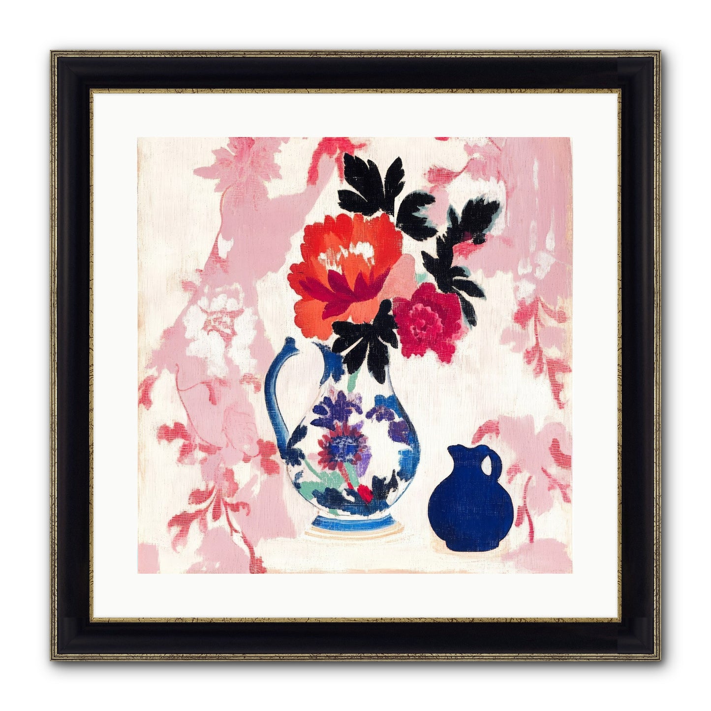 Field & Flora Framed Print - Black & Gold 20x20