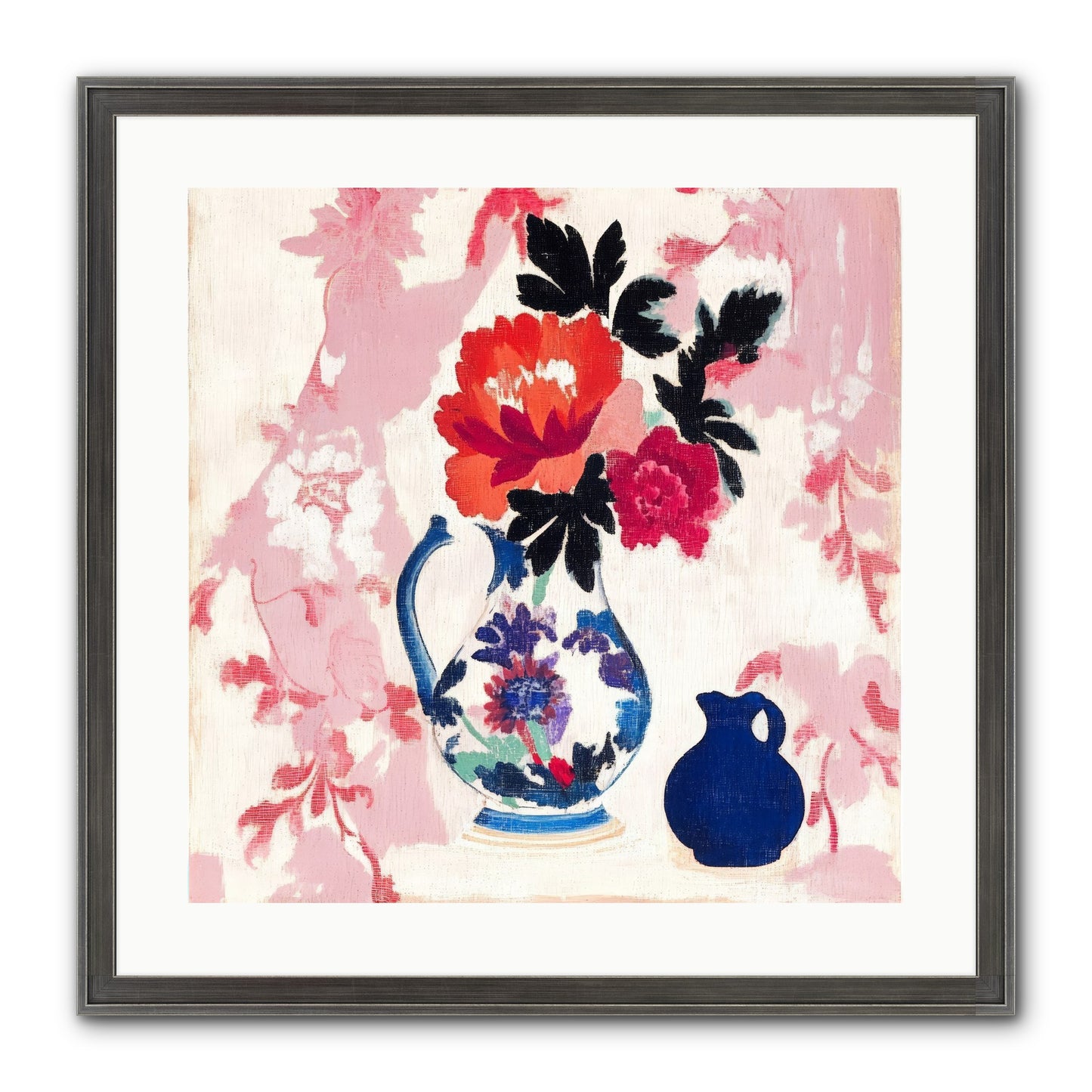Field & Flora Framed Print - Slimwoods Black/Silver 20x20