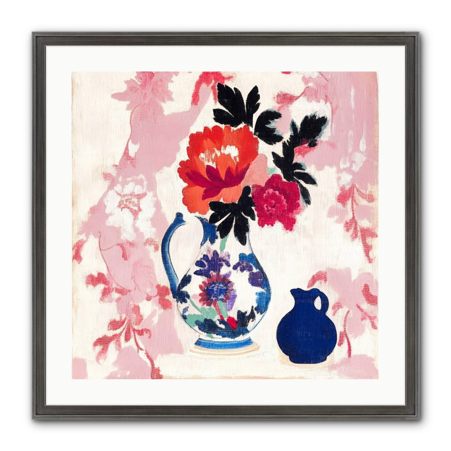 Field & Flora Framed Print - Slimwoods Black/Silver 24x24