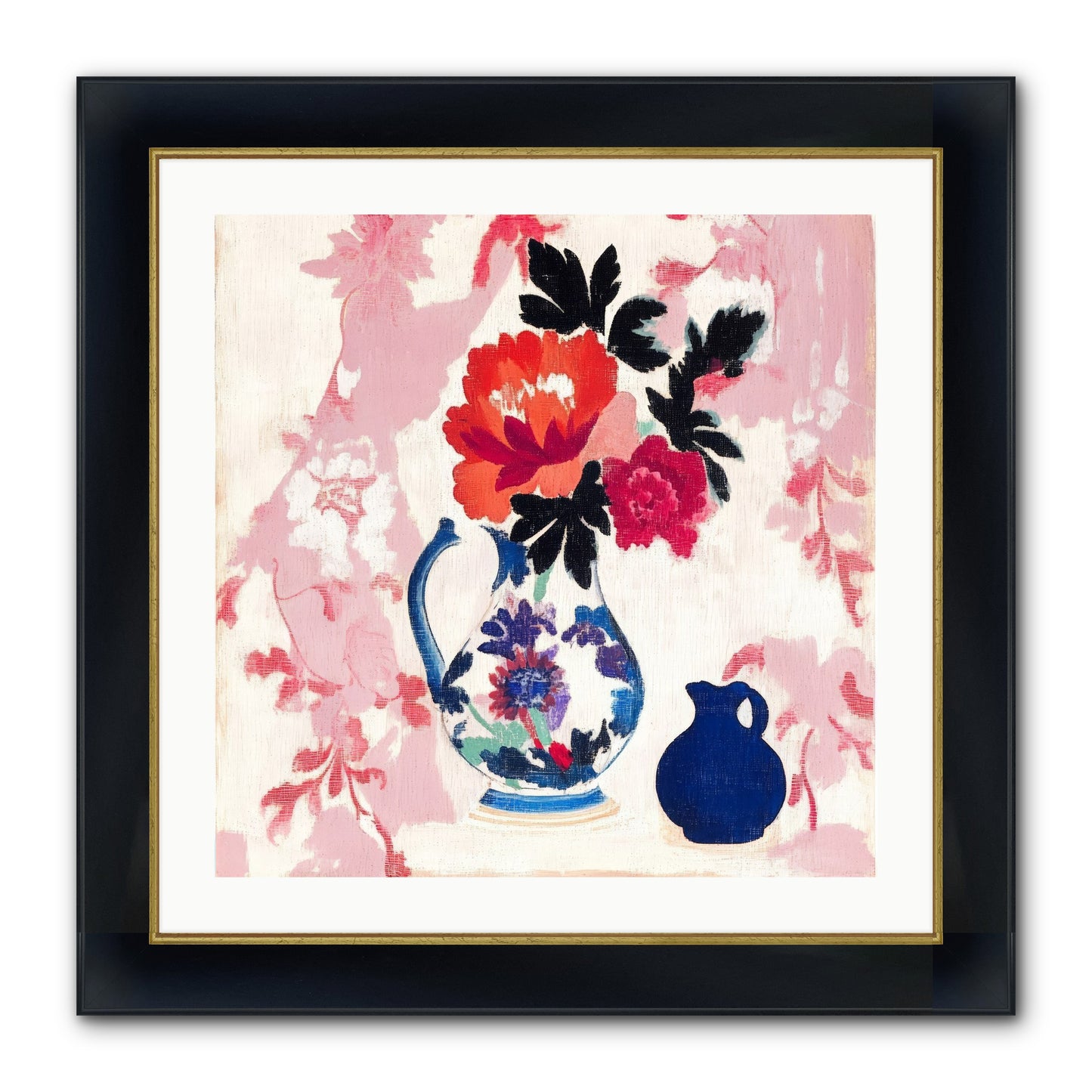 Field & Flora Framed Print - Wide Black w/Gold 24x24