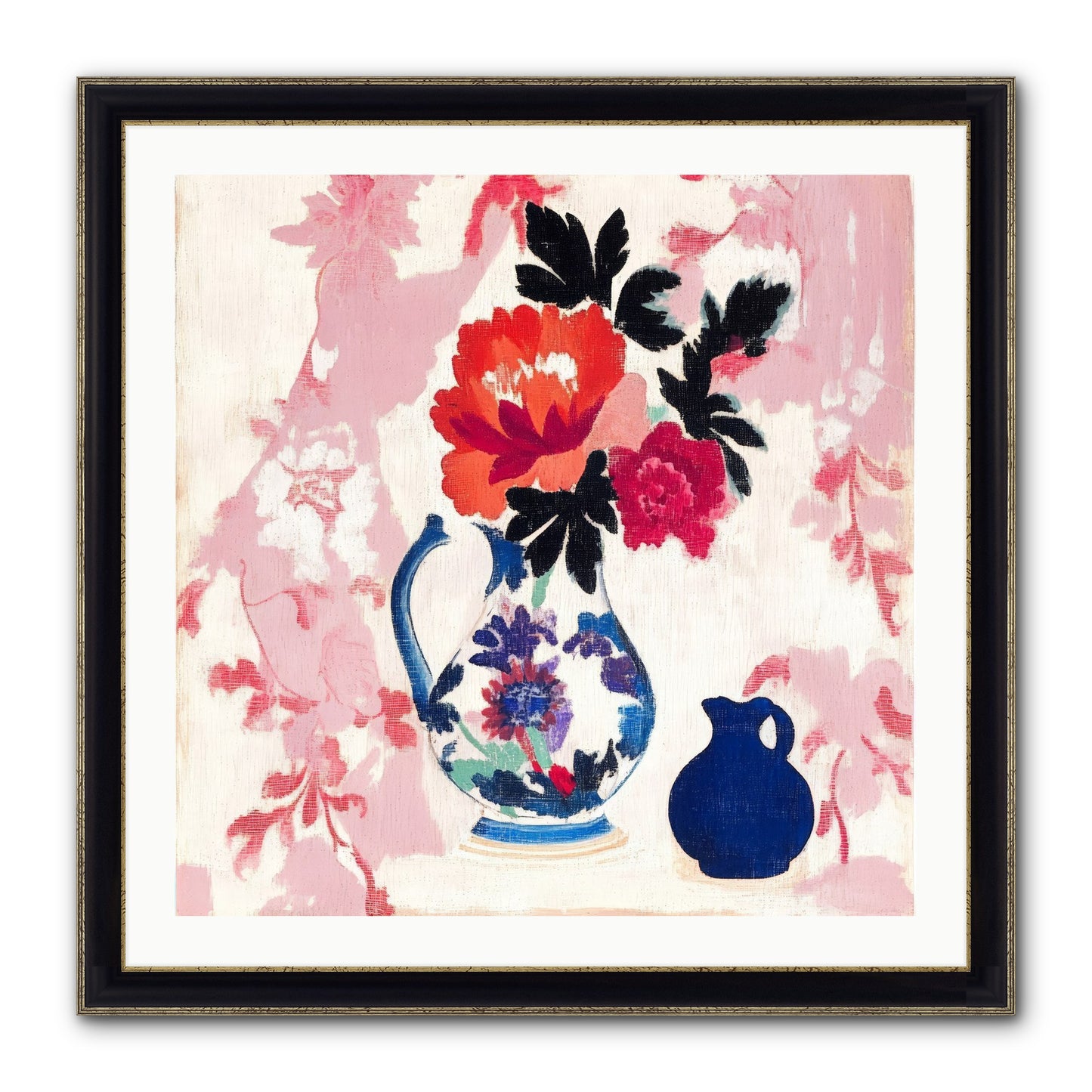 Field & Flora Framed Print - Black & Gold 30x30