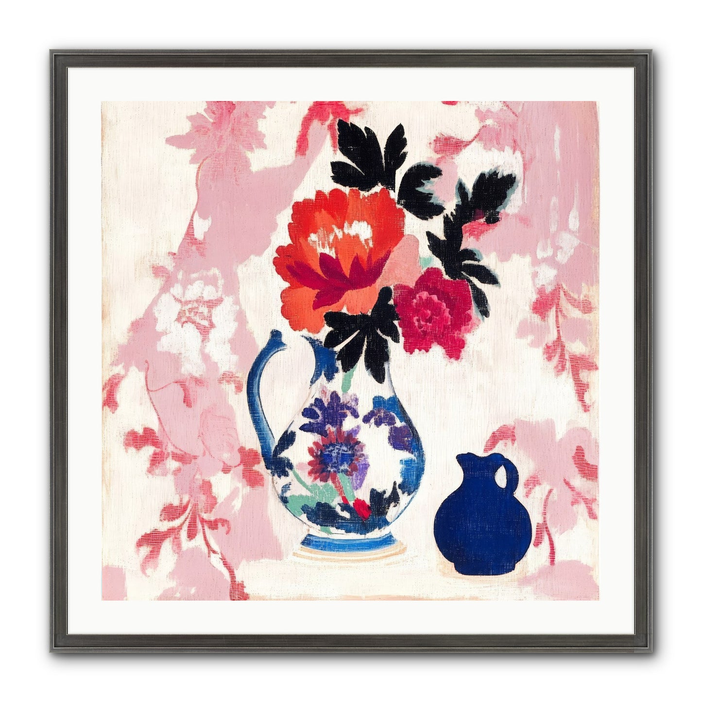 Field & Flora Framed Print - Slimwoods Black/Silver 30x30