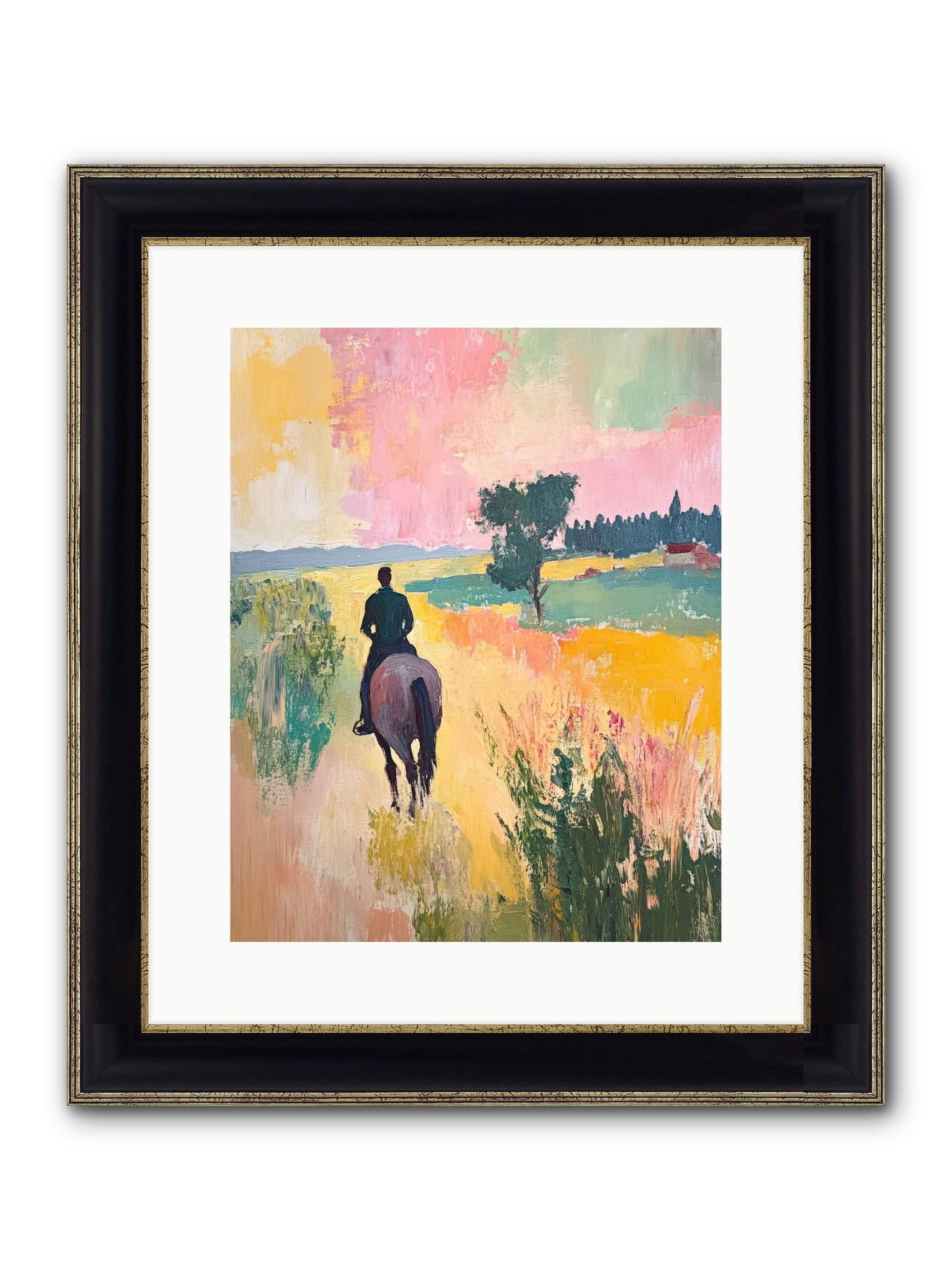 Field Light Framed Print - Black & Gold 12x15