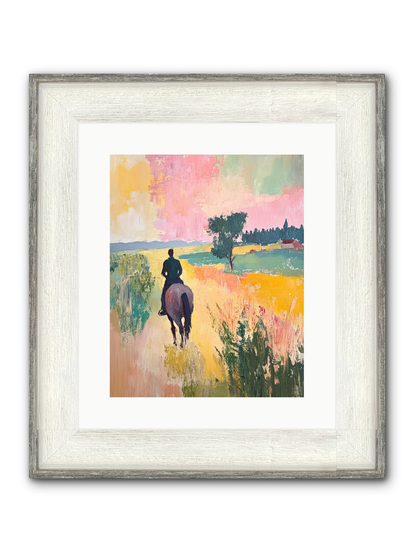 Field Light Framed Print - Driftwood White 12x15