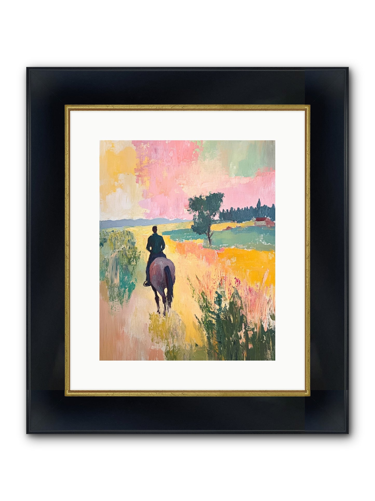 Field Light Framed Print - Wide Black w/Gold 12x15