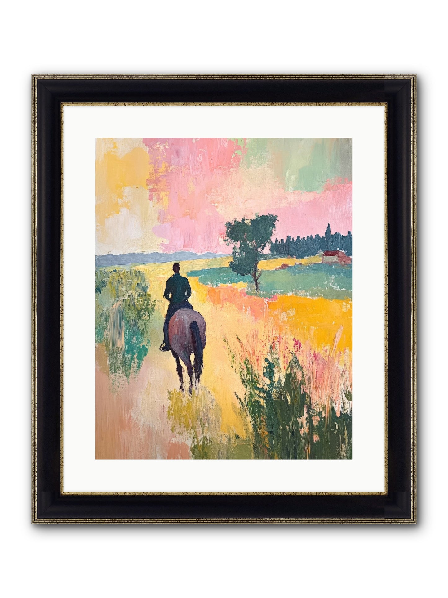Field Light Framed Print - Black & Gold 16x20
