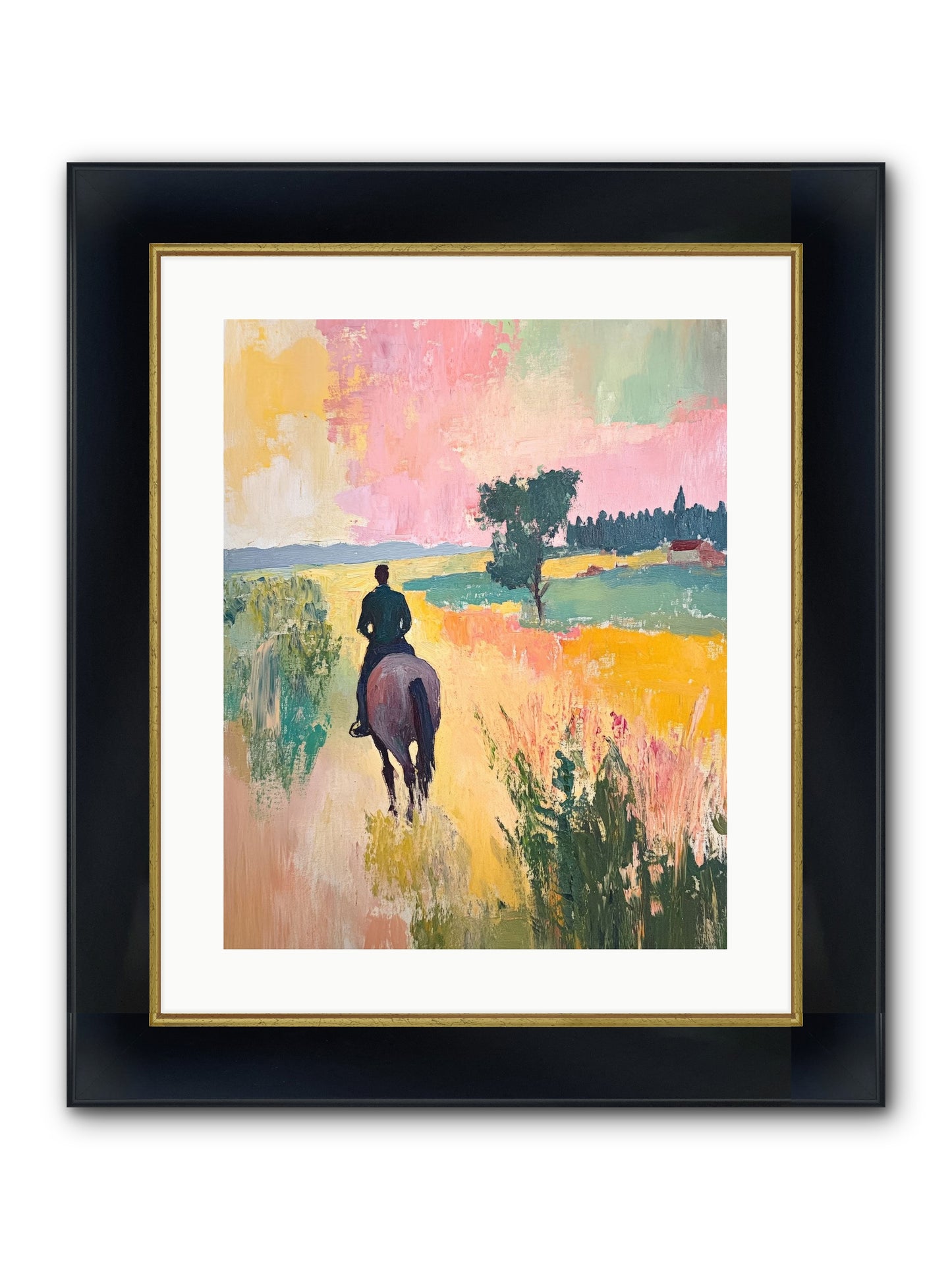 Field Light Framed Print - Wide Black w/Gold 16x20