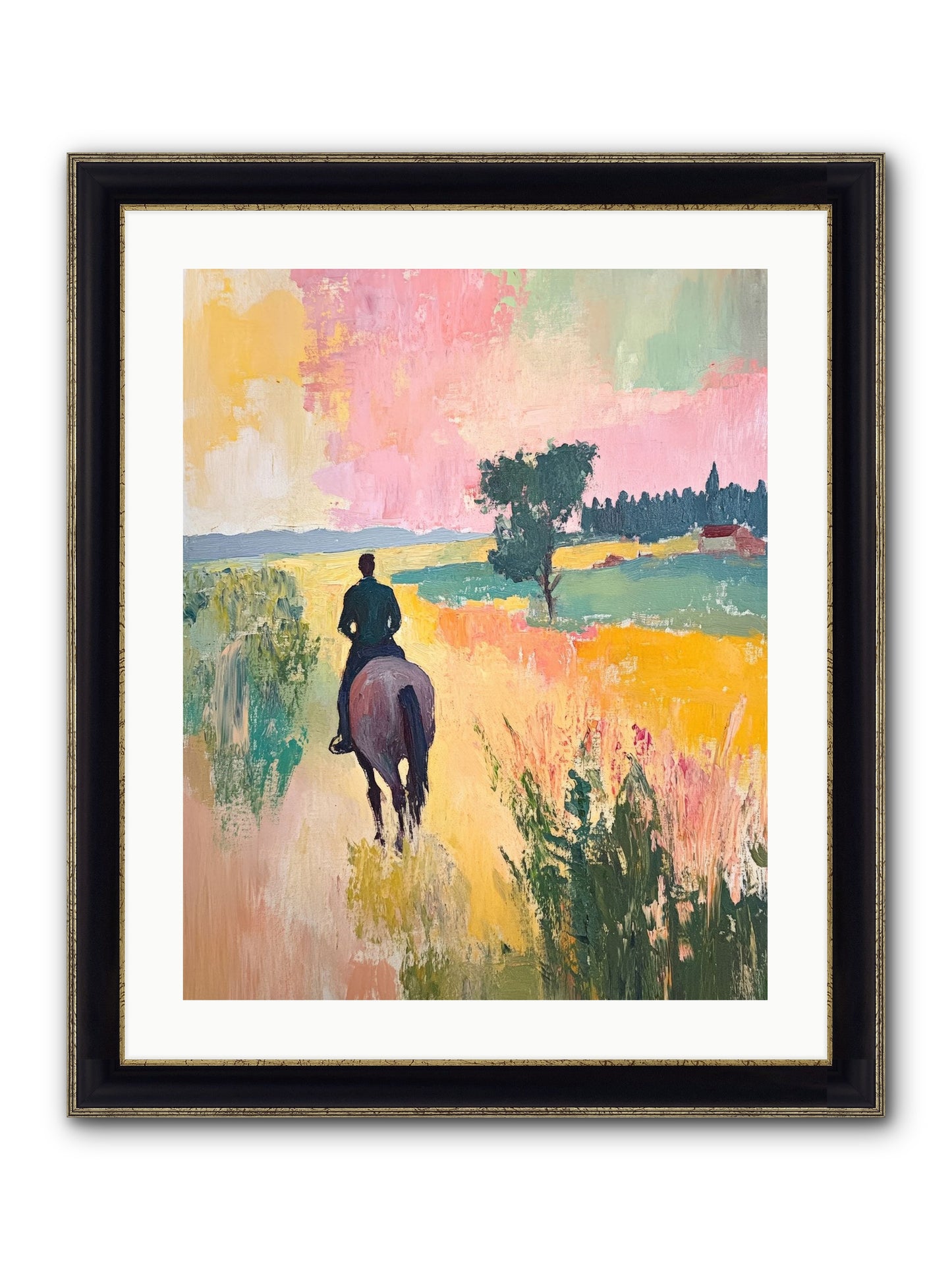 Field Light Framed Print - Black & Gold 20x25