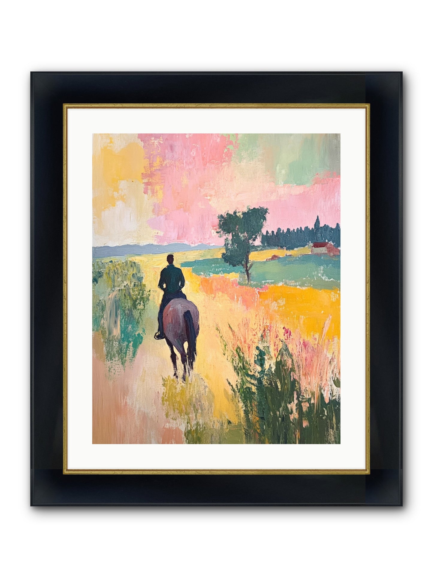 Field Light Framed Print - Wide Black w/Gold 20x25