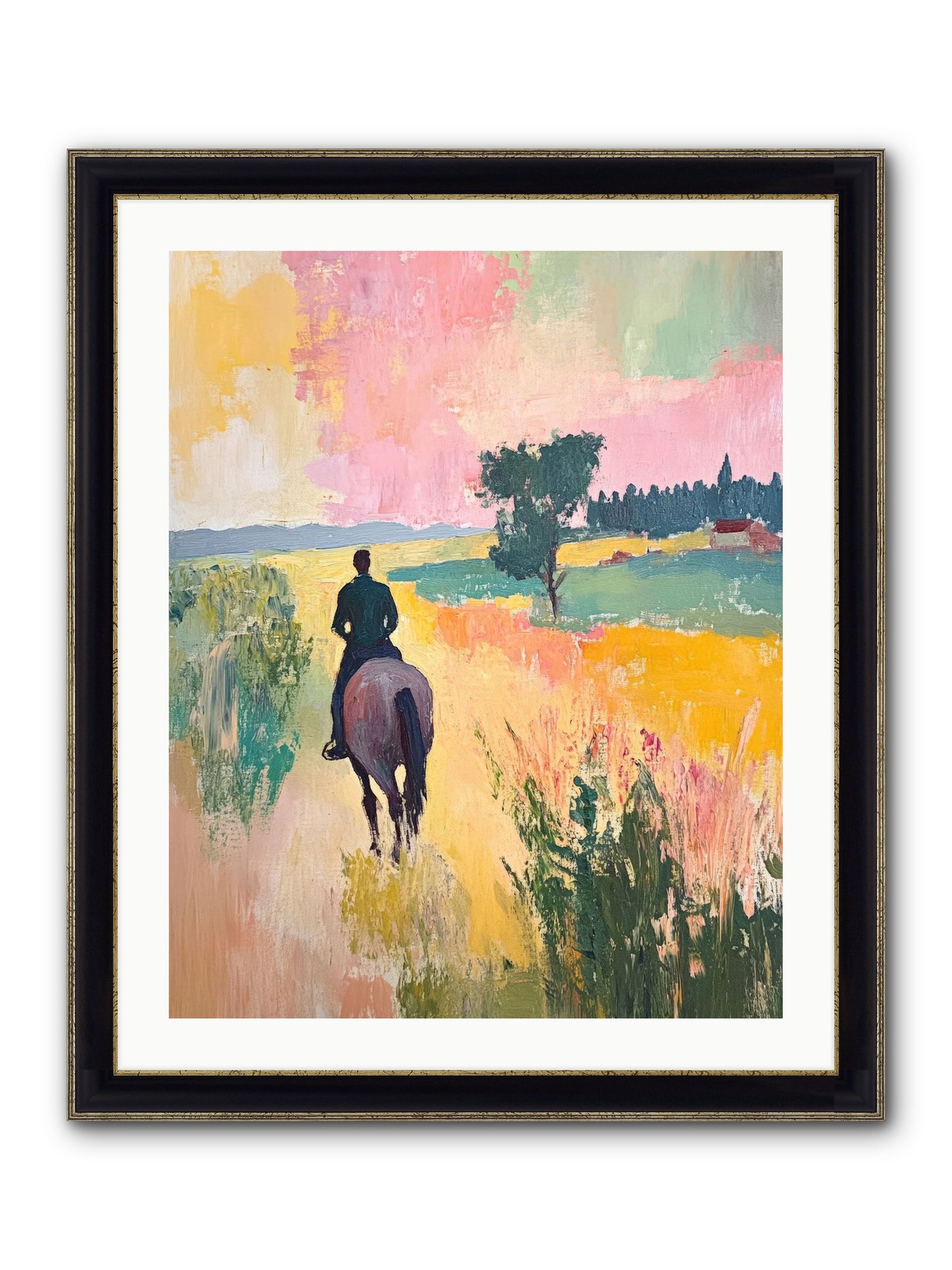 Field Light Framed Print - Black & Gold 24x30