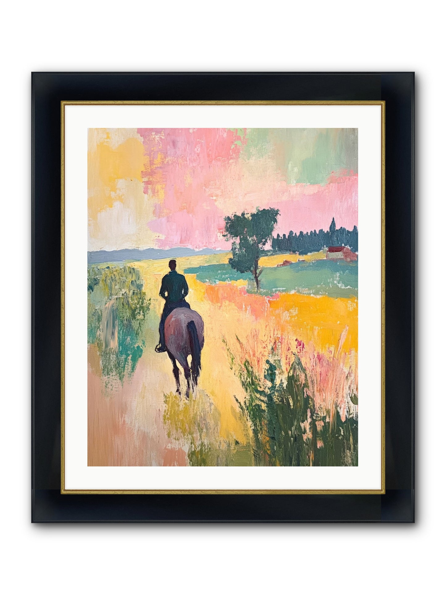 Field Light Framed Print - Wide Black w/Gold 24x30