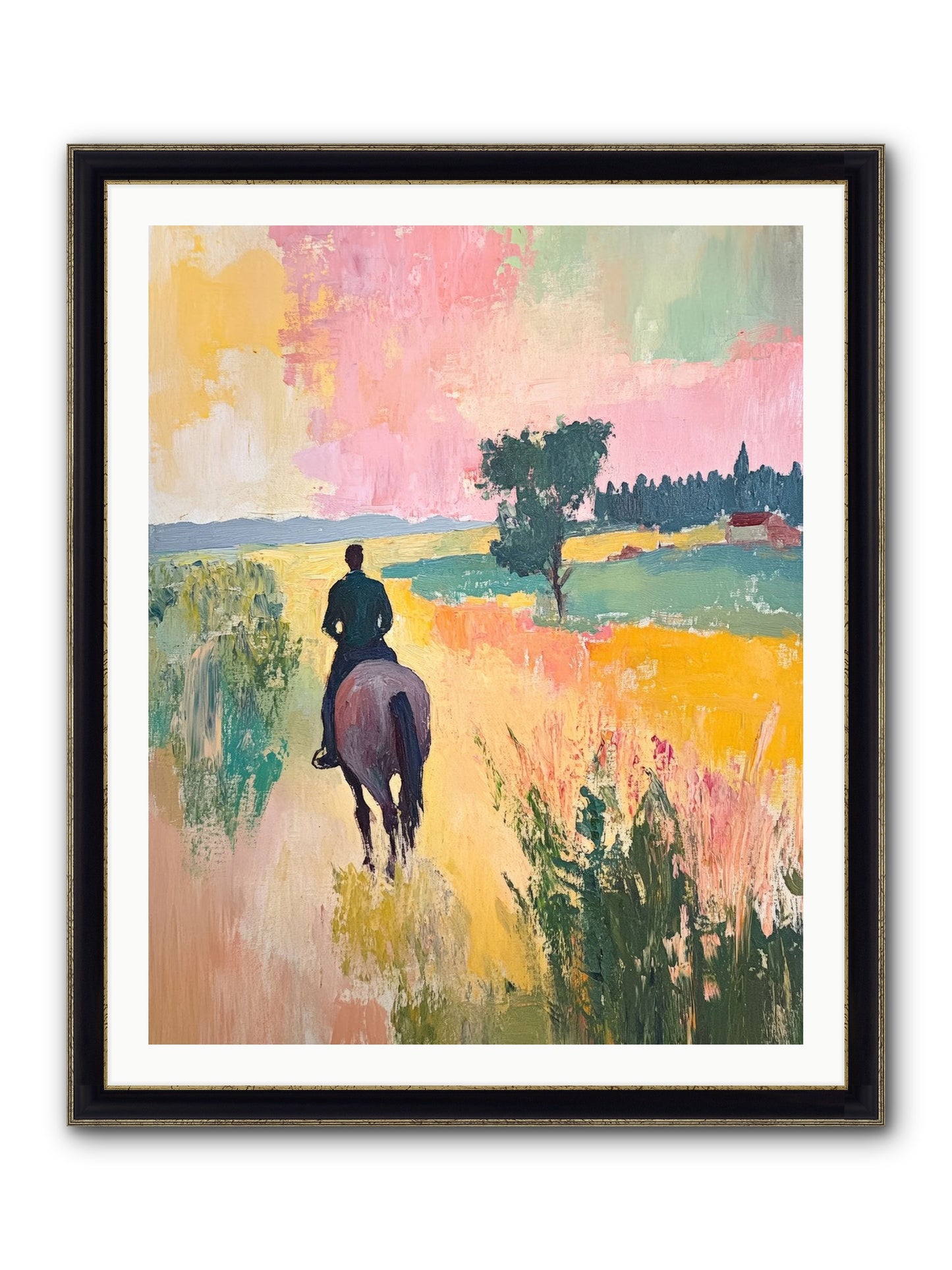 Field Light Framed Print - Black & Gold 32x40