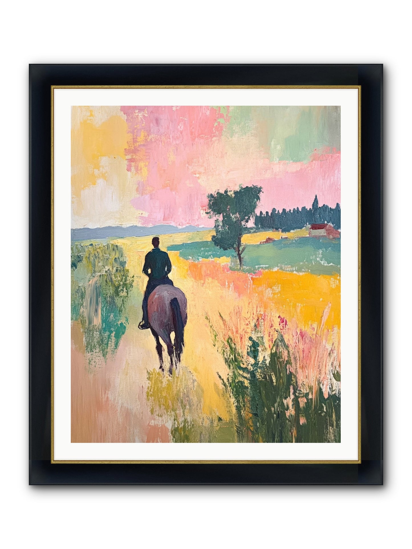 Field Light Framed Print - Wide Black w/Gold 32x40