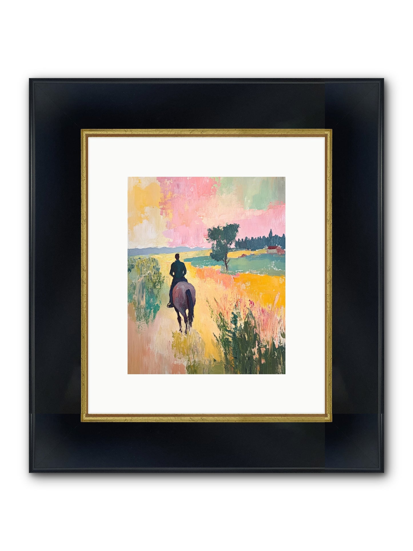 Field Light Framed Print - Wide Black w/Gold 8x10