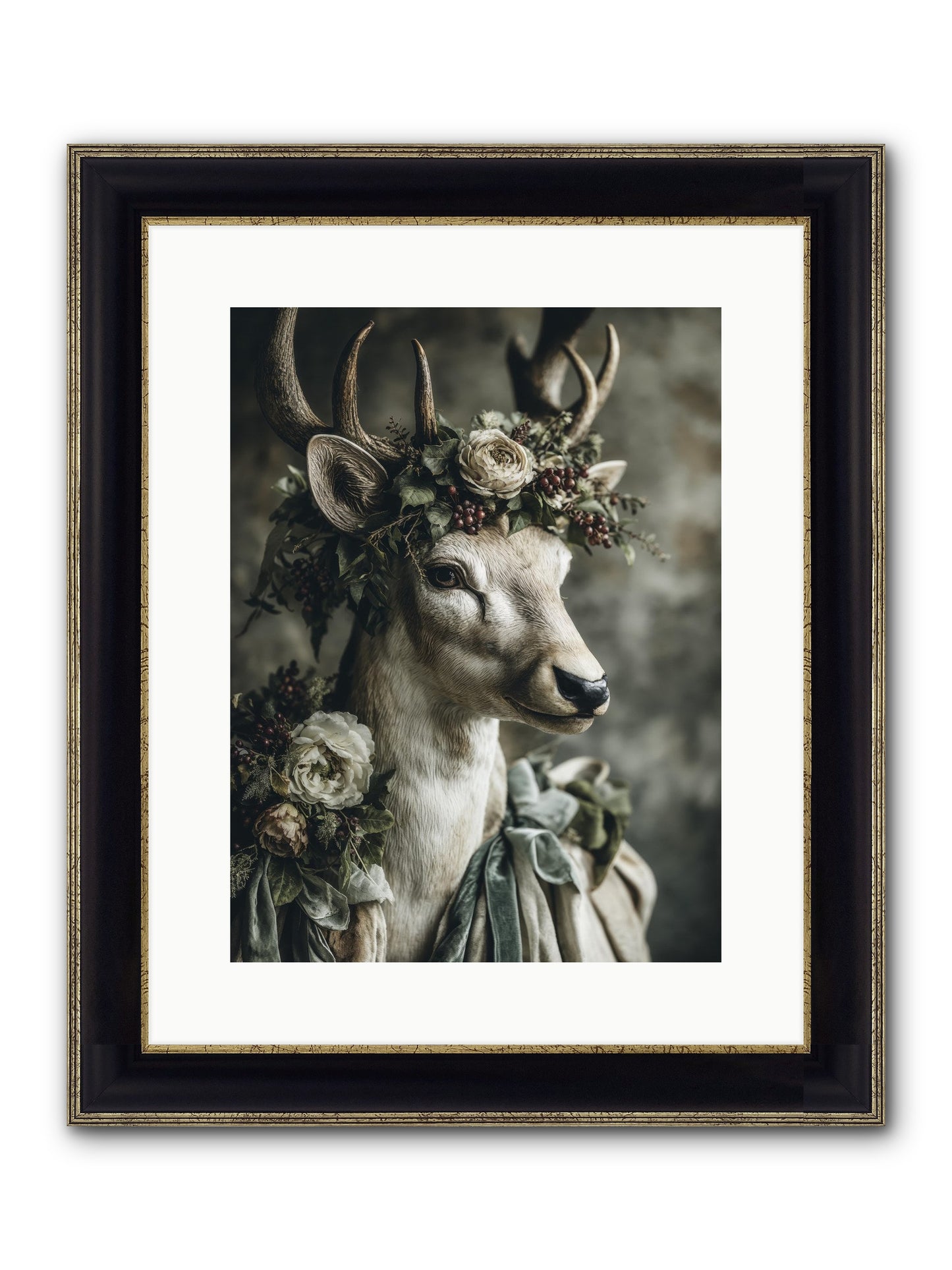 Field Of Gentle Framed Print - Black & Gold 12x16
