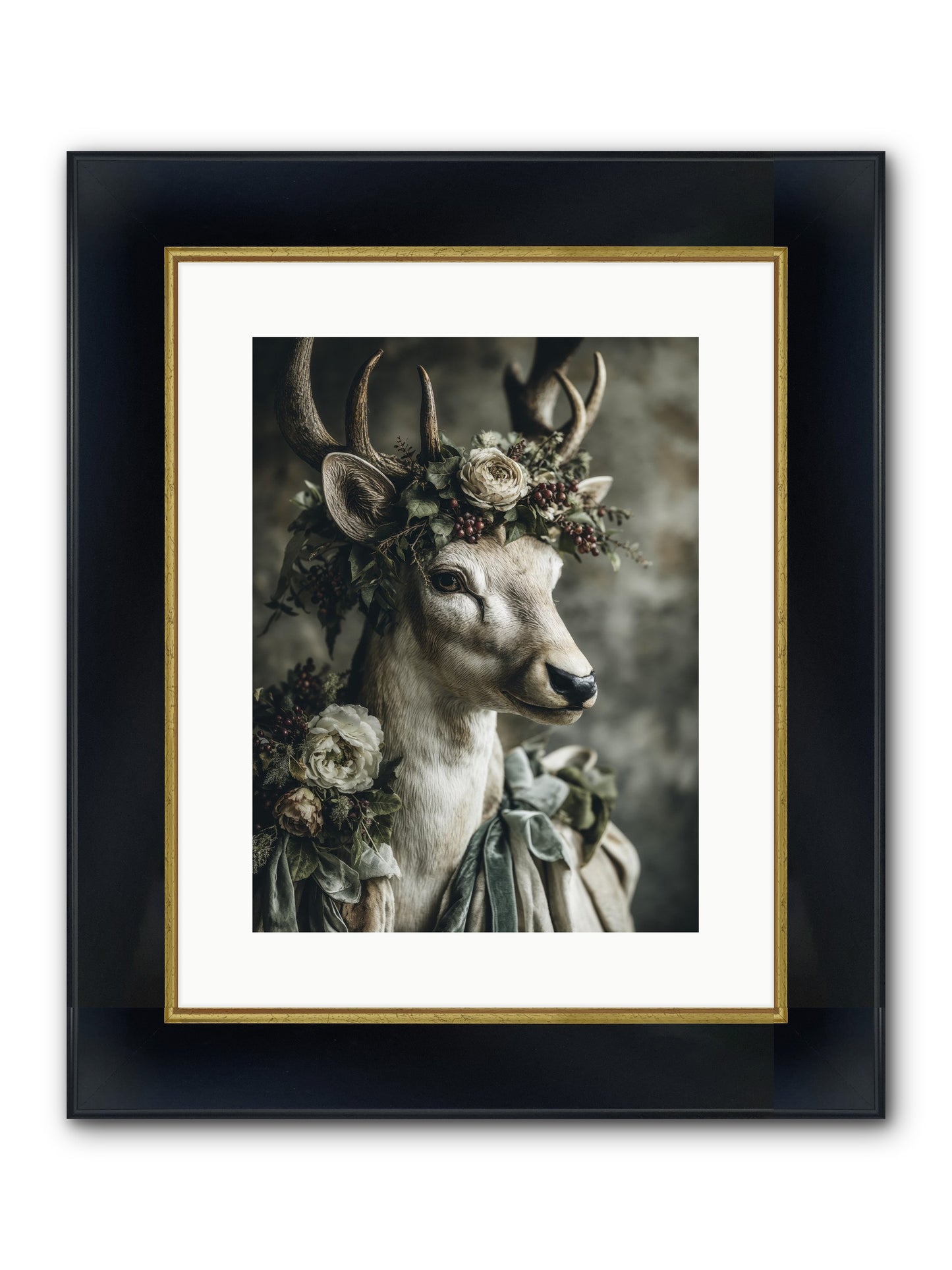 Field Of Gentle Framed Print - Wide Black w/Gold 12x16