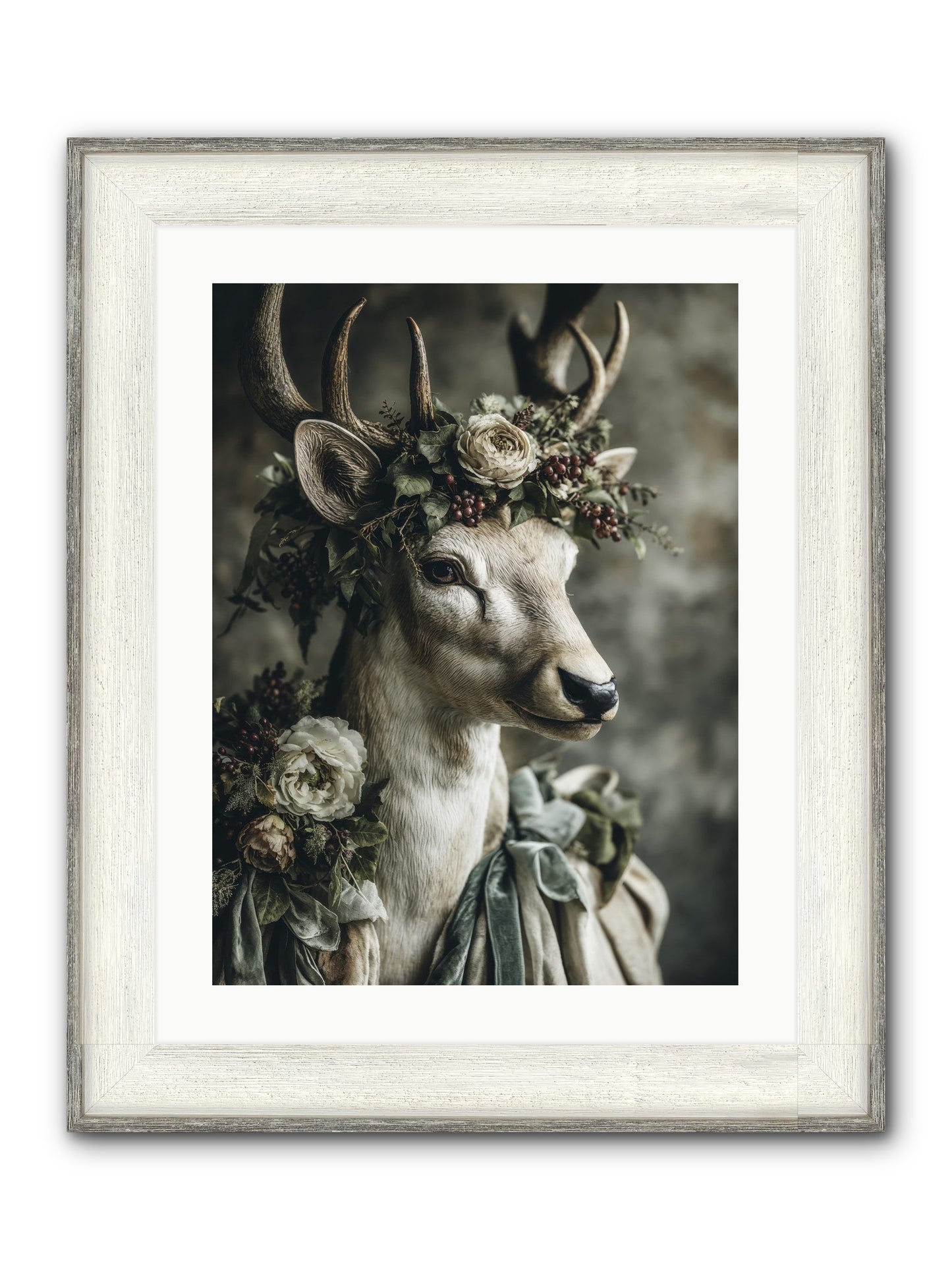 Field Of Gentle Framed Print - Driftwood White 18x24