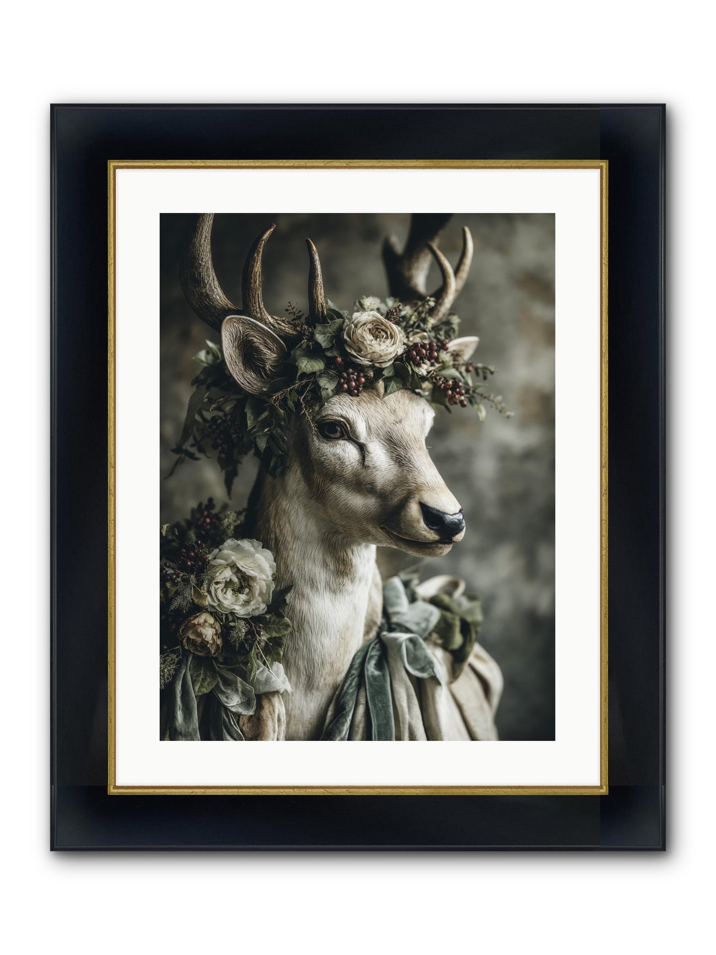 Field Of Gentle Framed Print - Wide Black w/Gold 18x24
